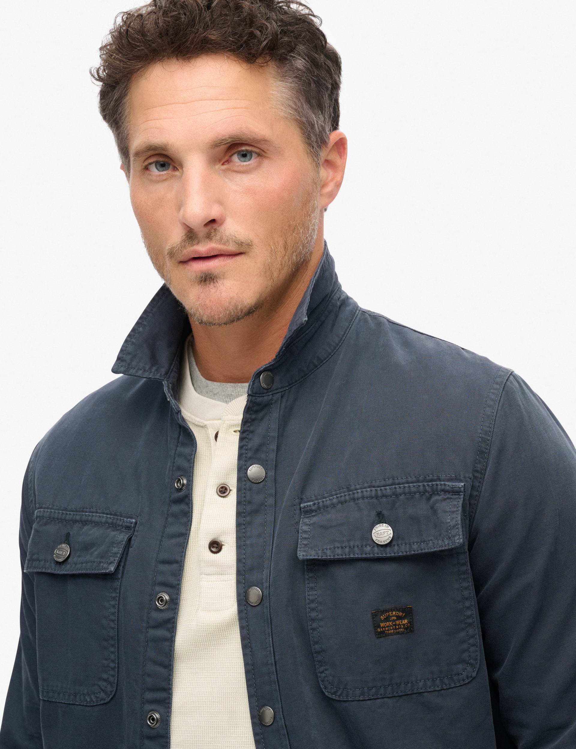 Superdry Men's Cotton Utility Overshirt - Navy, Navy