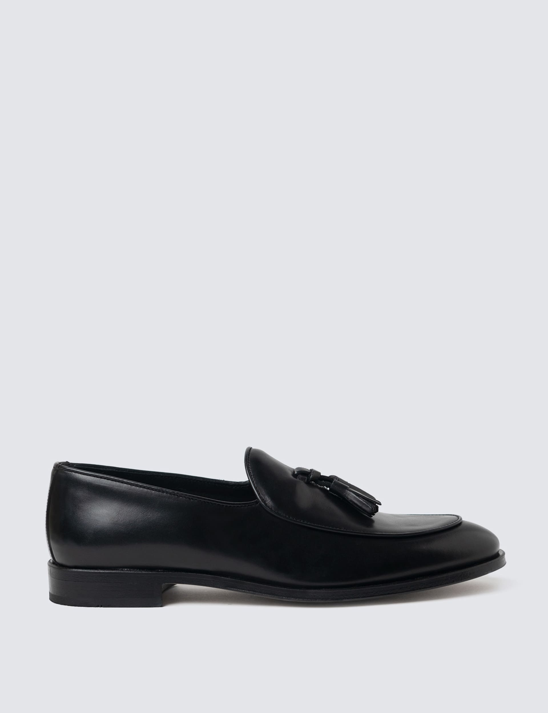 Hawes & Curtis Men's Leather Tassel Loafer - 8 - Black, Black