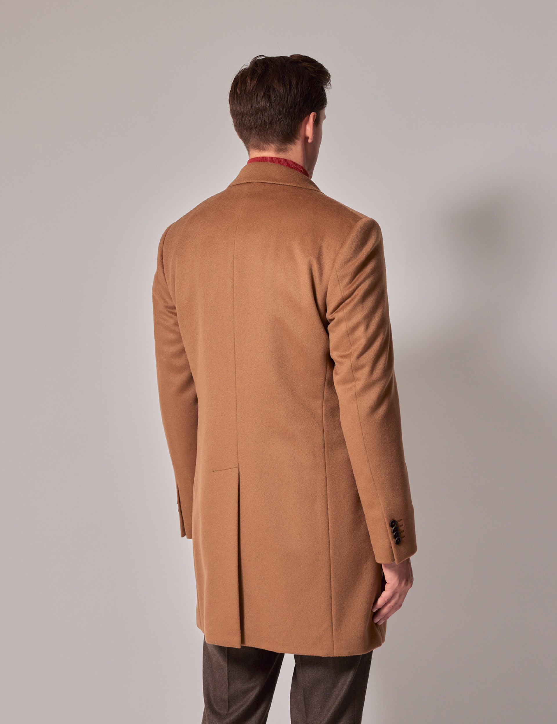 Hawes & Curtis Men's Pure Wool Overcoat - 40REG - Camel, Camel,Black,Green,Navy