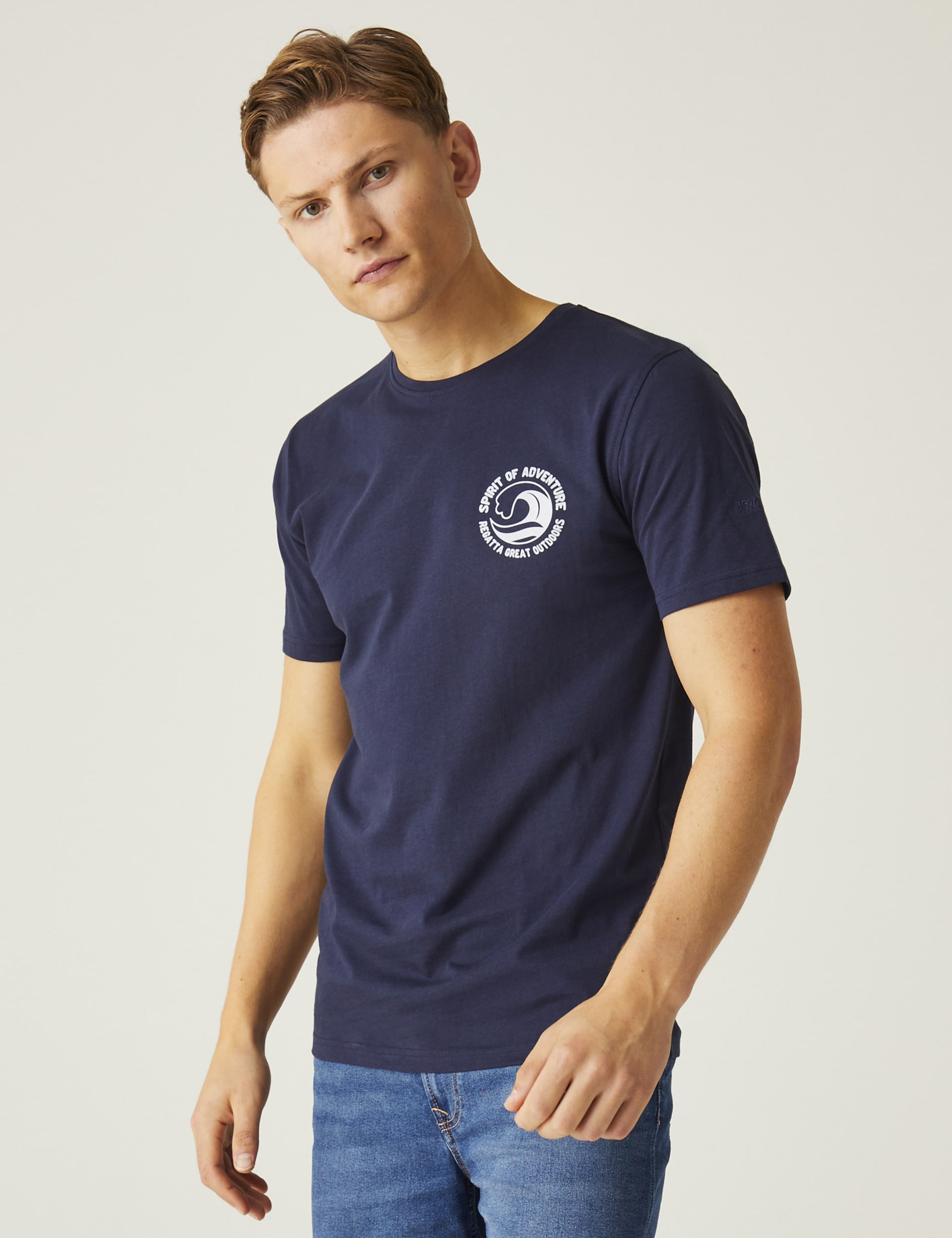 Regatta Men's Cline VIII Pure Cotton Sail Graphic T-Shirt - Dark Blue, Dark Blue