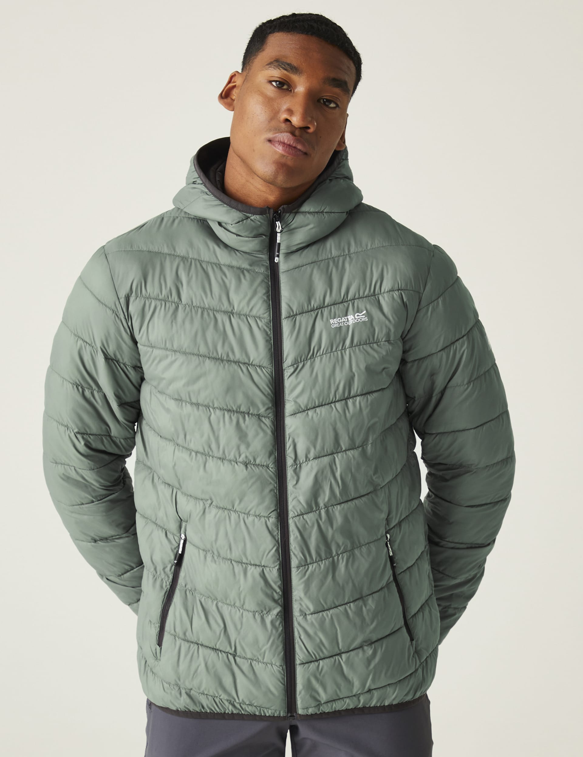 Regatta Men's Hillpack Water-Repellent Puffer Jacket - XXL - Green, Black,Green