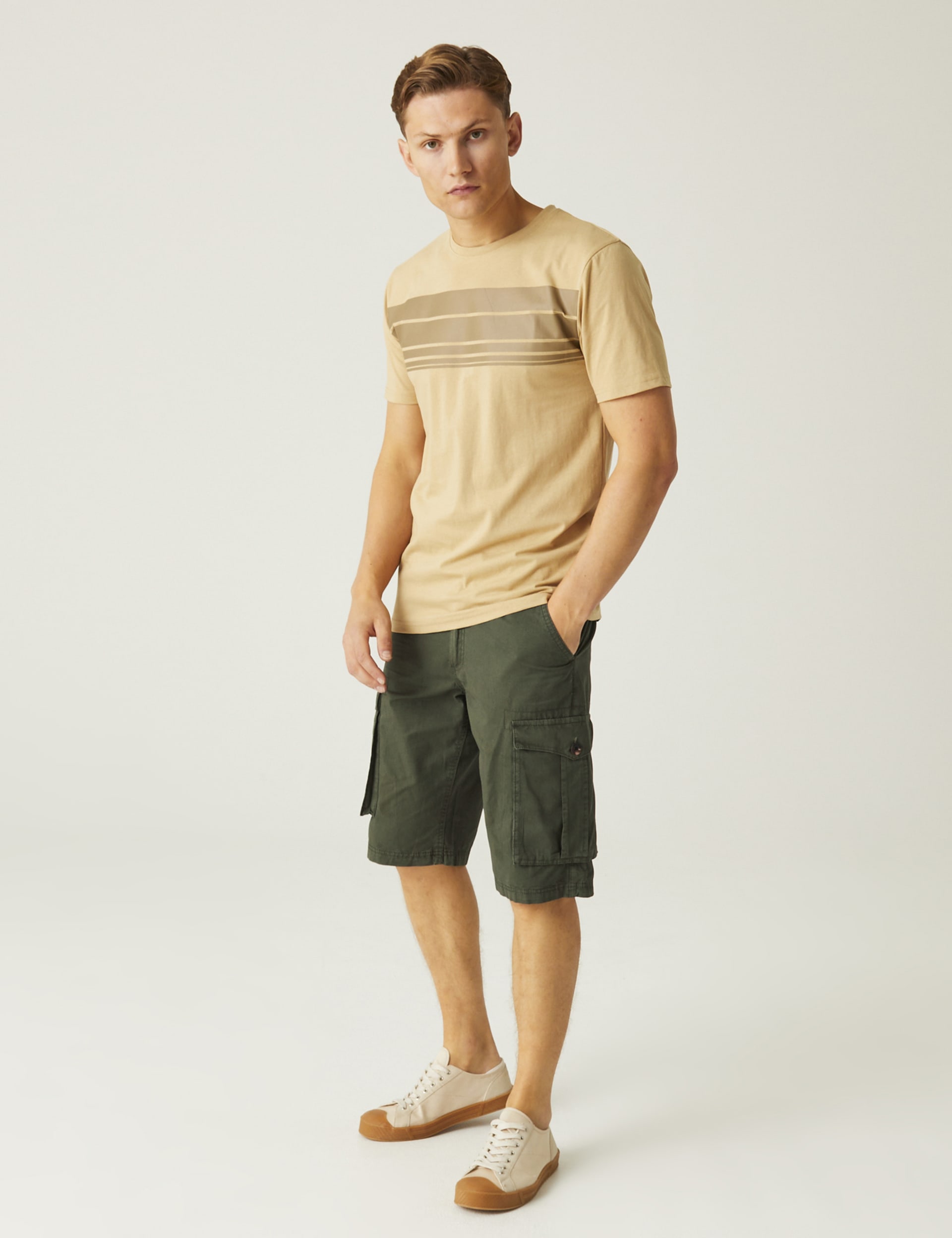 Regatta Men's Shorebay Pure Cotton Cargo Shorts - 34 - Green, Green