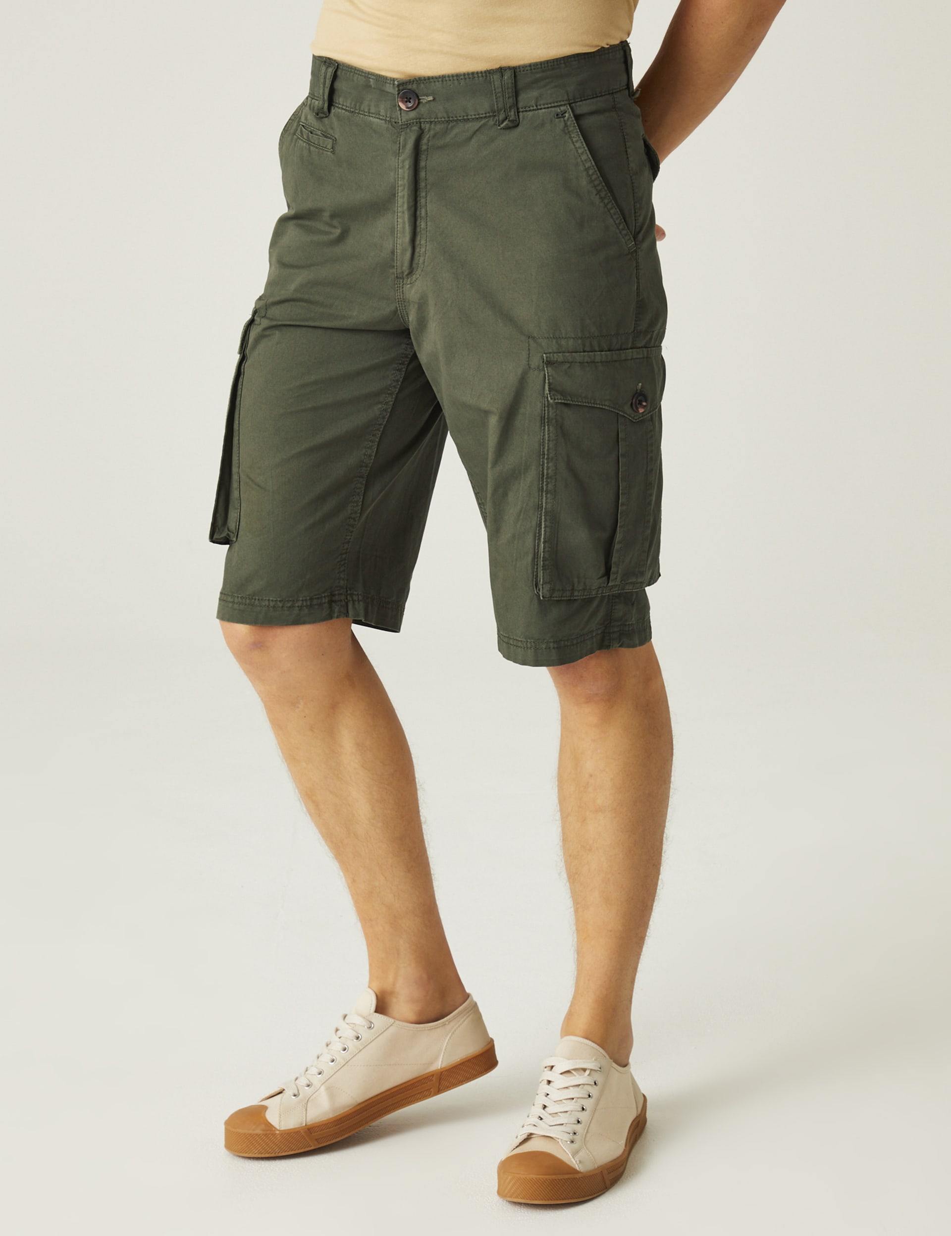 Regatta Men's Shorebay Pure Cotton Cargo Shorts - 38 - Green, Green