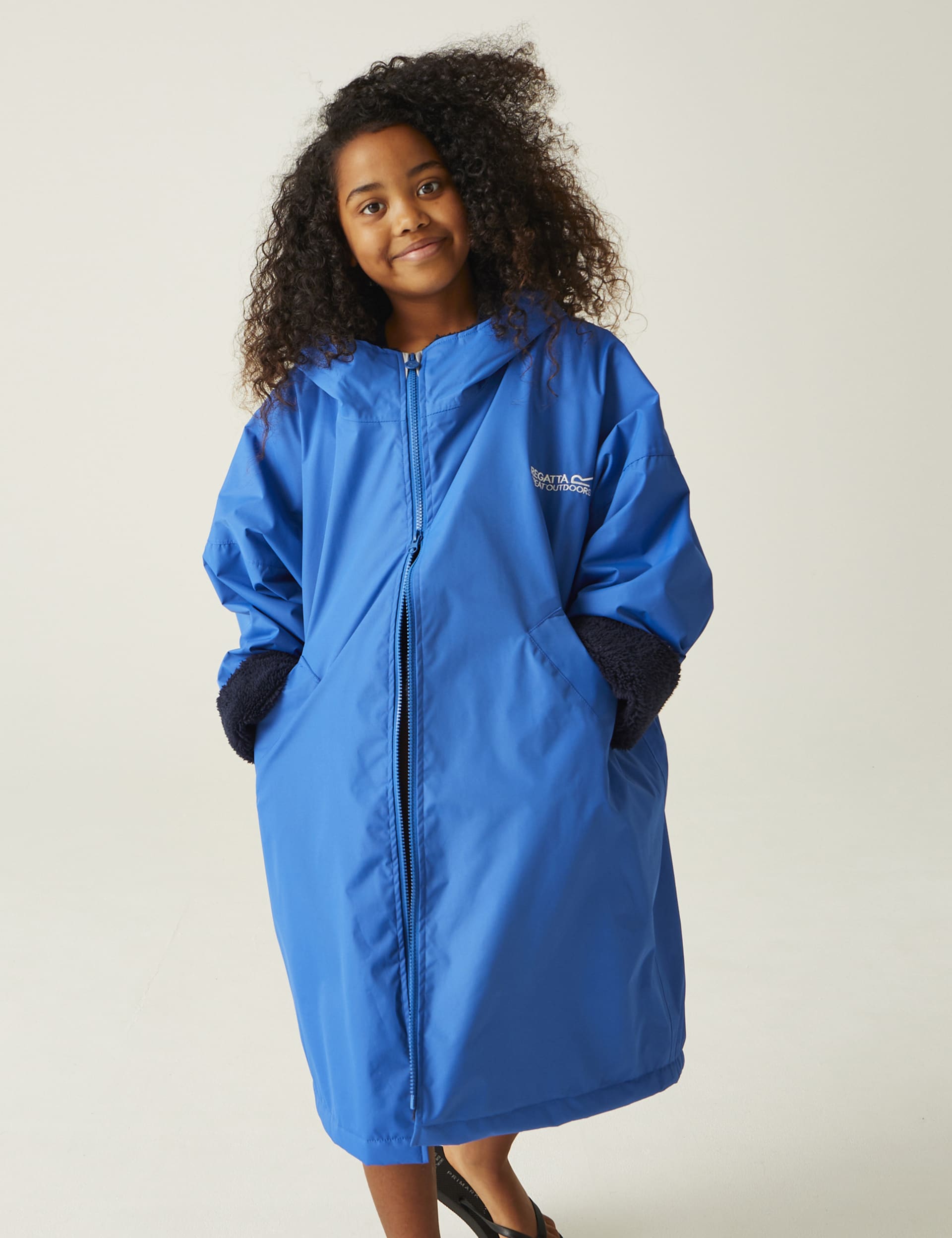 Regatta Boys Waterproof Fleece Lined Changing Robe (5-13 Yrs) - 9-13 - Blue Mix, Blue Mix