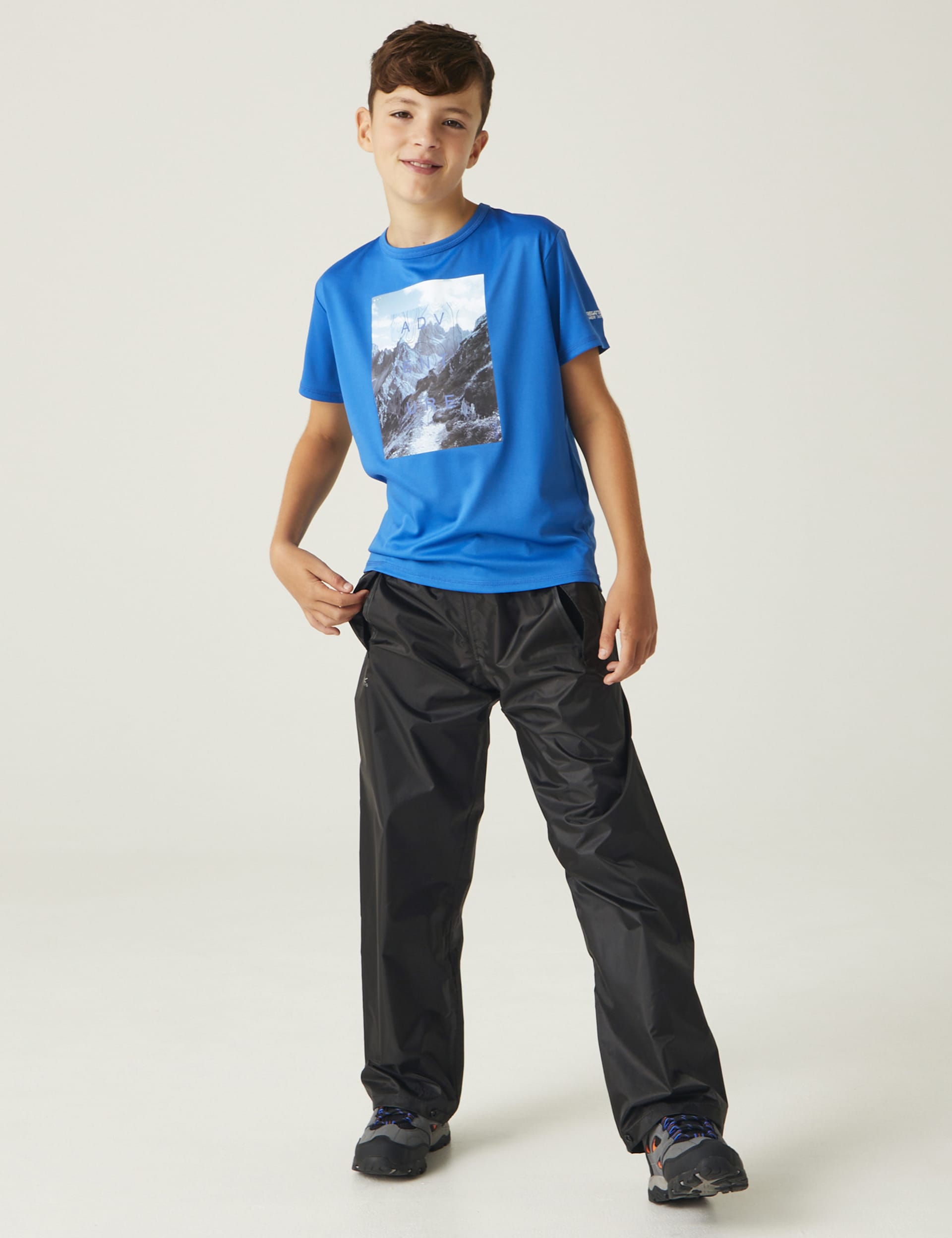 Regatta Boys Stormbreak Waterproof Overtrousers (3-14 Yrs) - 9-10Y - Black, Black