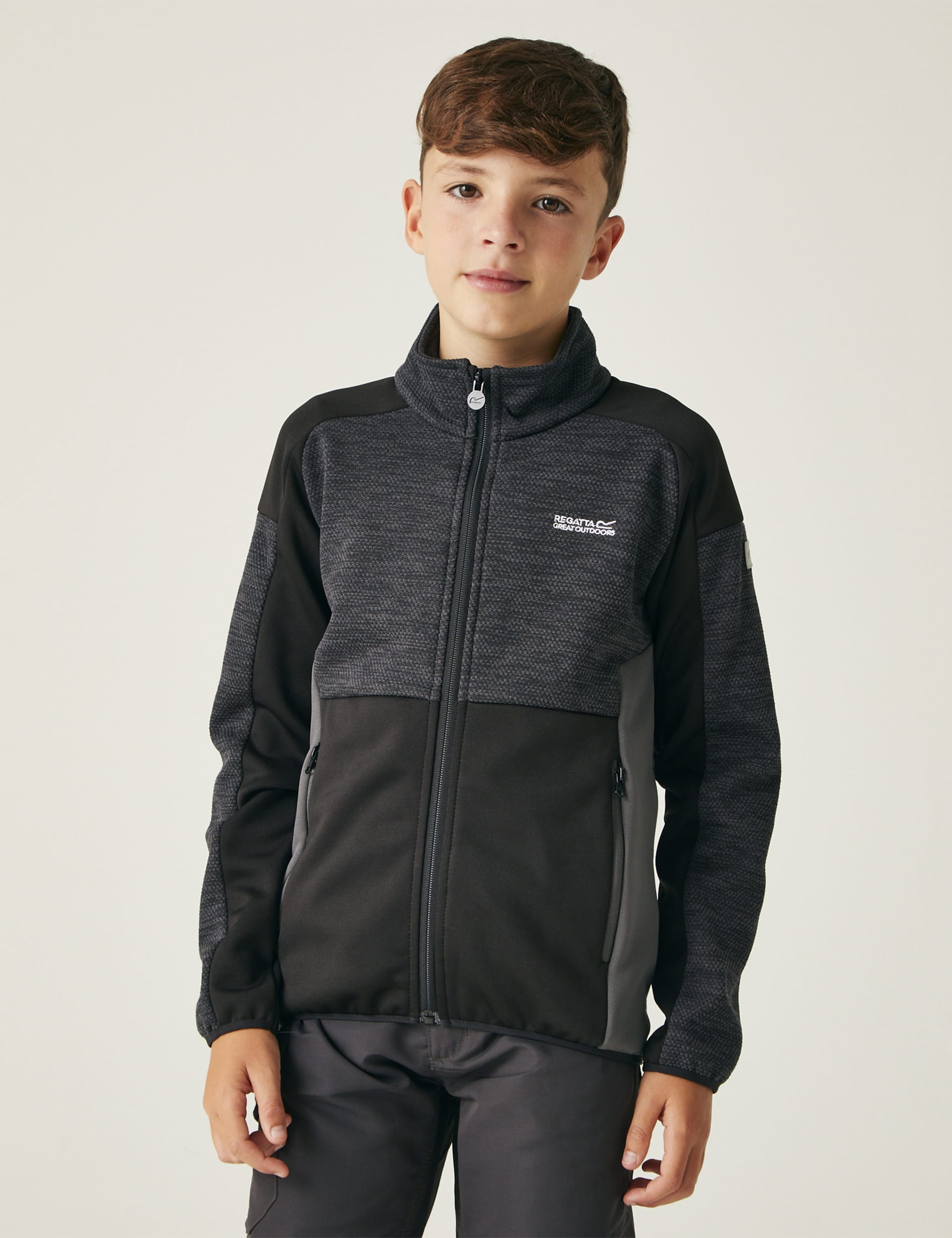 Regatta Boys Junior Highton Full Zip III Fleece (3-14 Yrs) - 3-4 Y - Grey Mix, Grey Mix