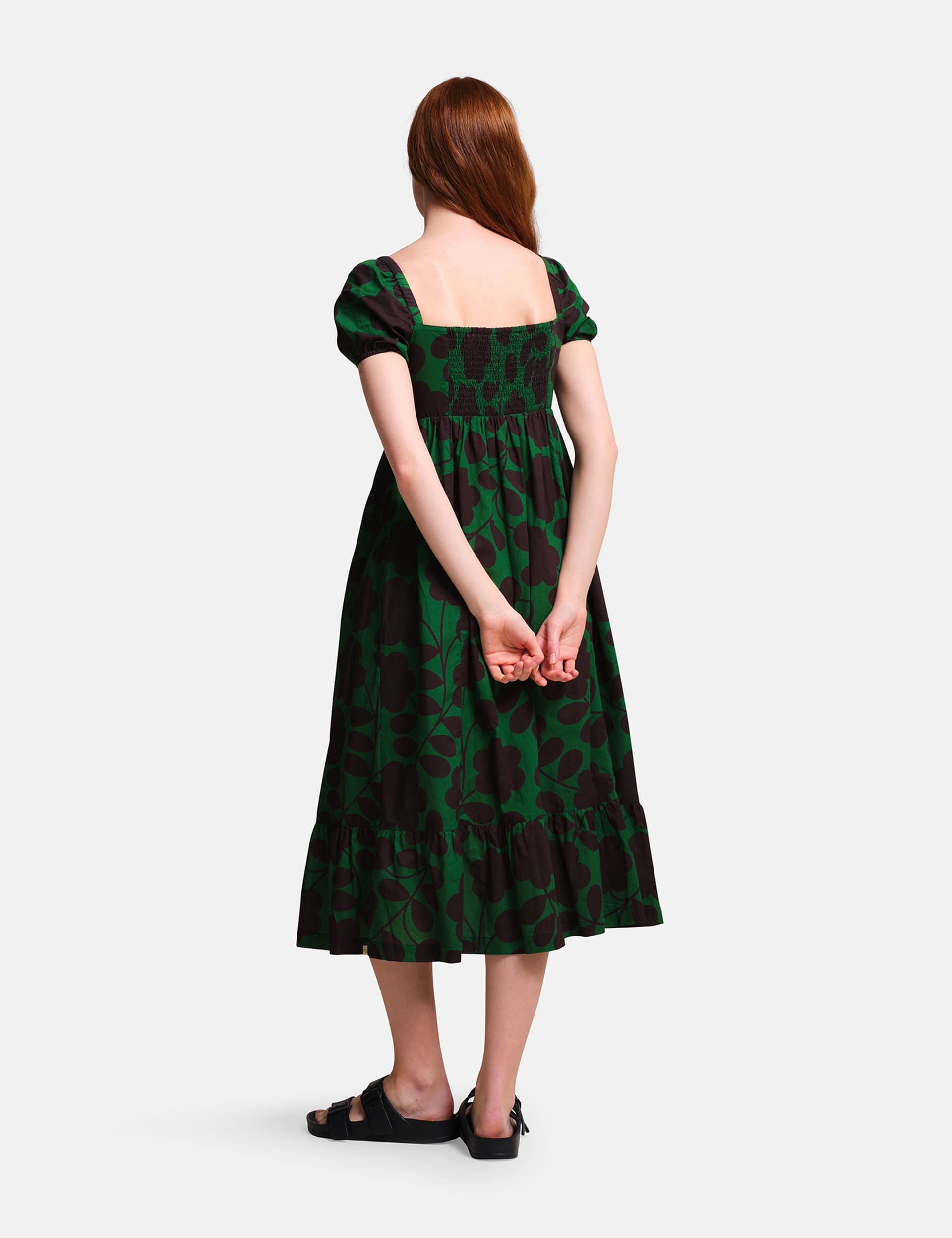 Regatta Women's Orla Pure Cotton Floral Midi Waisted Dress - 8 - Green Mix, Green Mix