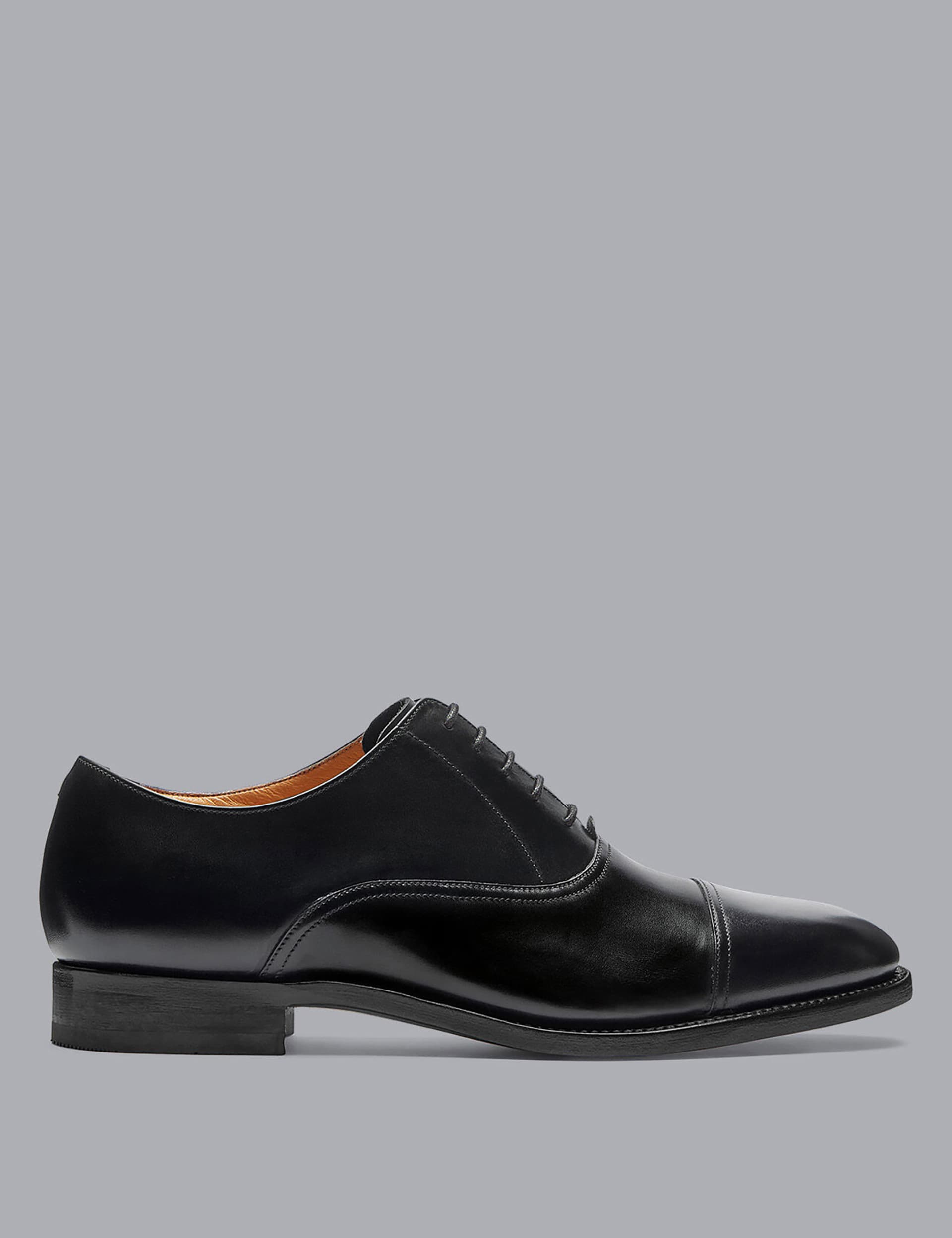 Charles Tyrwhitt Men's Leather Oxford Shoes - 8.5 - Black, Black