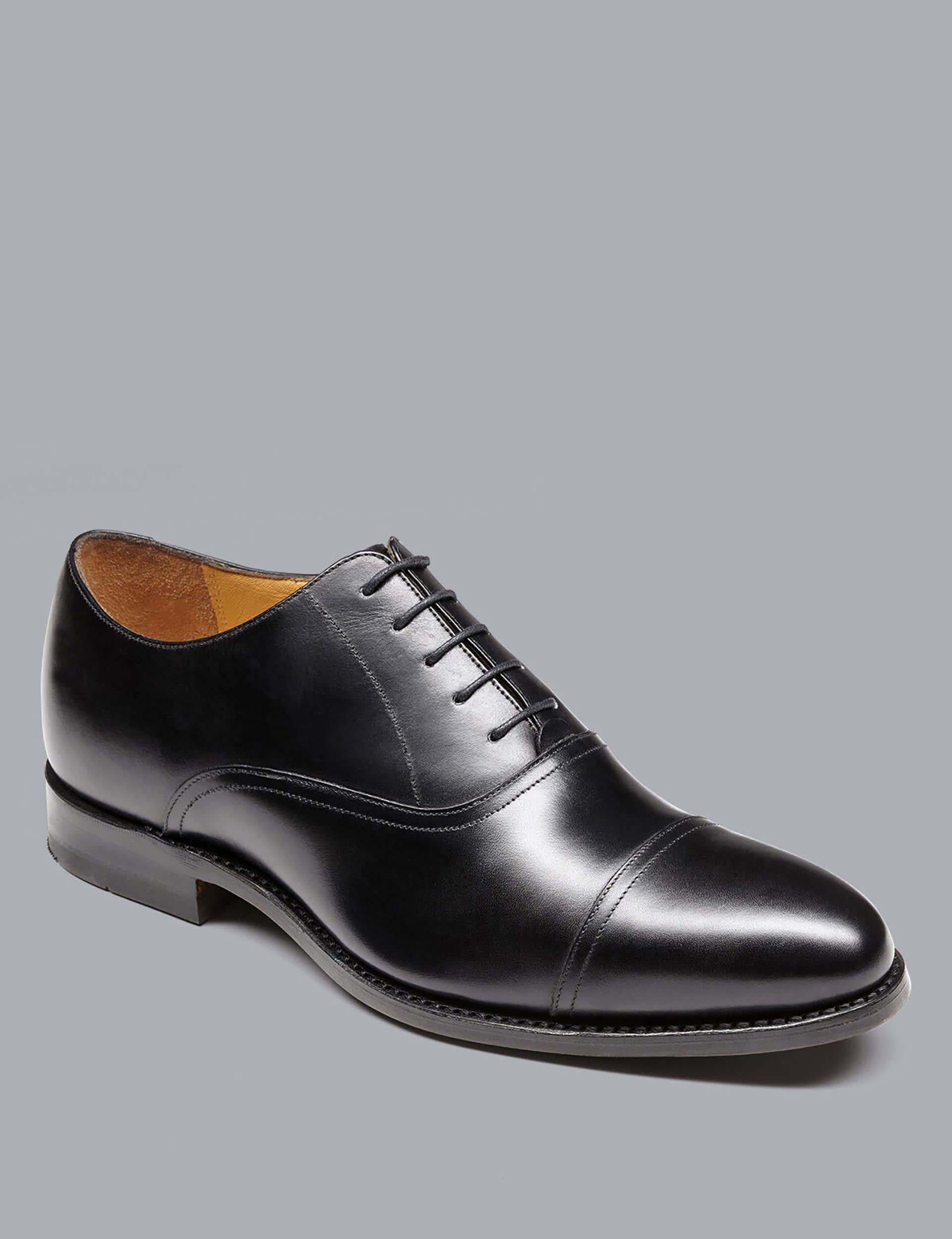 Charles Tyrwhitt Men's Leather Oxford Shoes - 9.5 - Black, Black