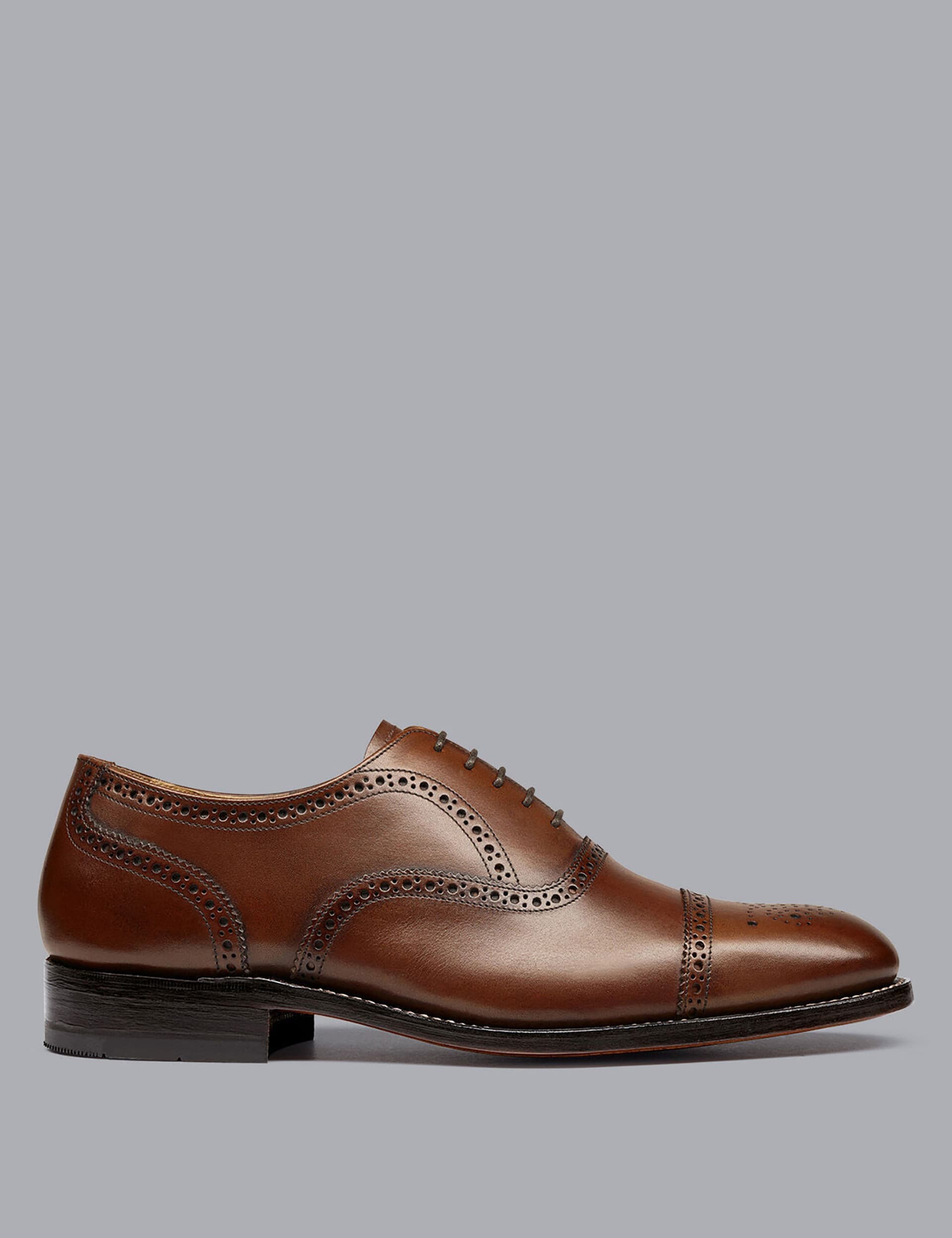 Charles Tyrwhitt Men's Leather Oxford Shoes - 9 - Brown, Brown,Black