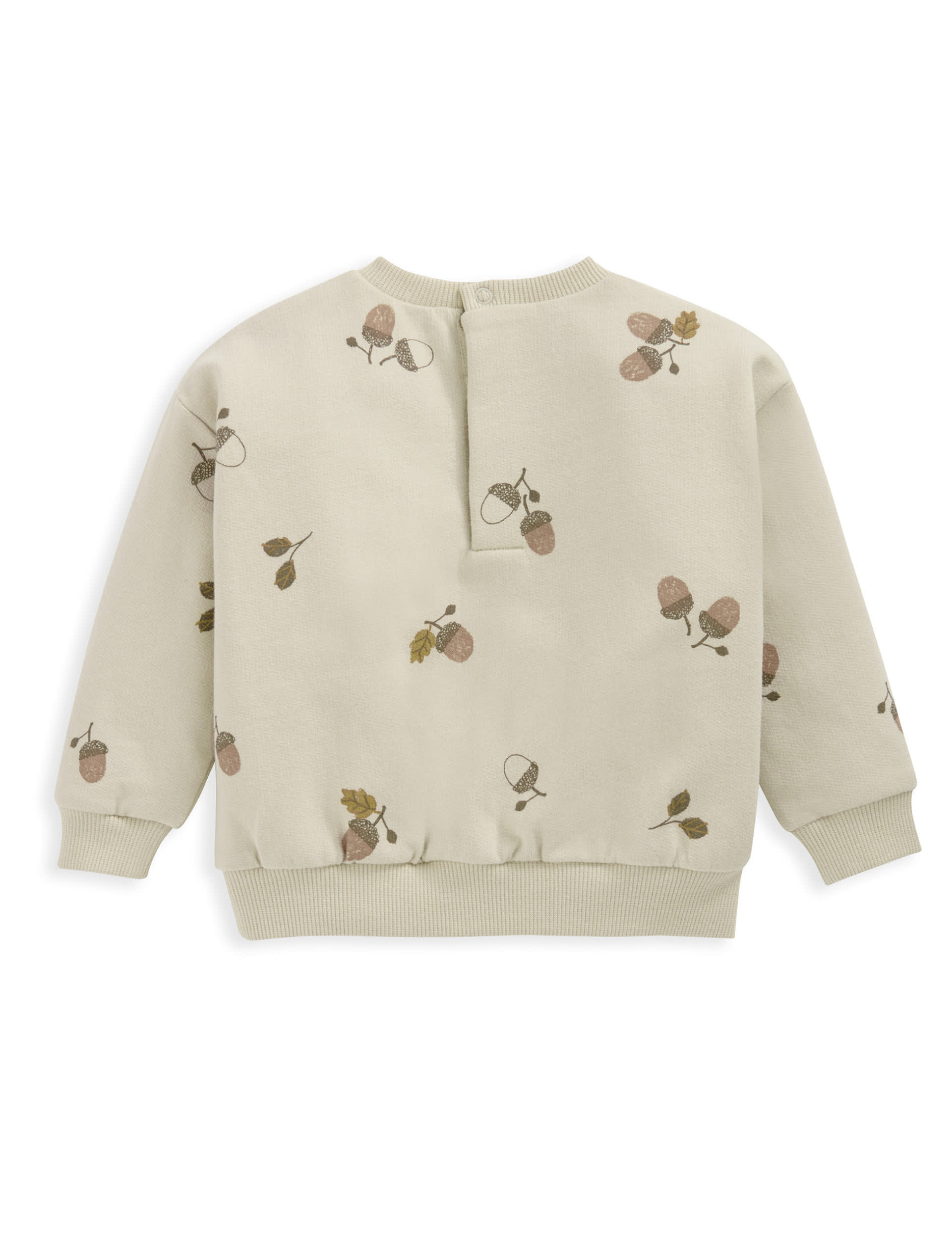 Mamas & Papas Boys Pure Cotton Acorn Print Sweatshirt (0-3 Yrs) - 3-6 M - Cream, Cream