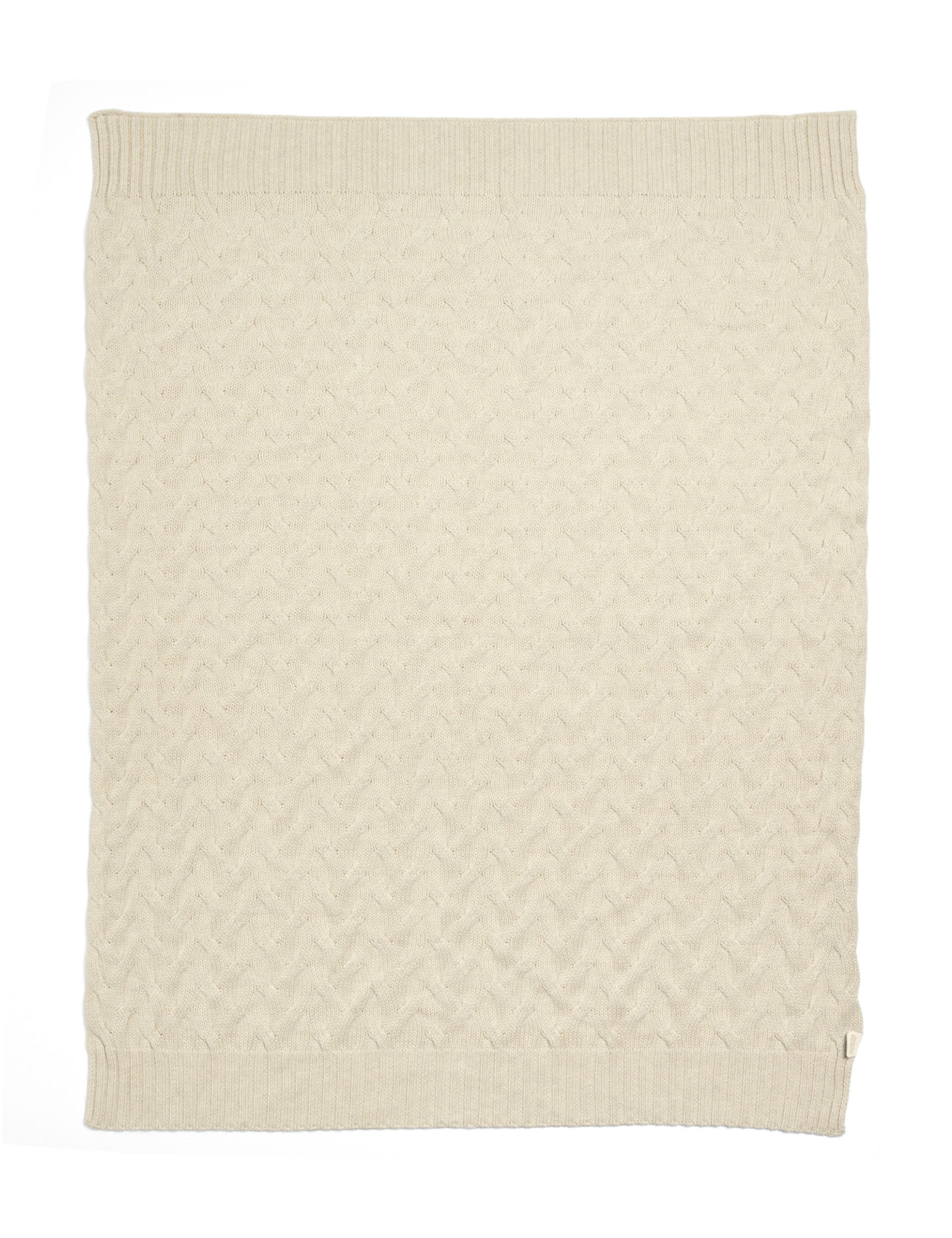 Mamas & Papas Pure Cotton Cable Knit Shawl - Cream, Cream