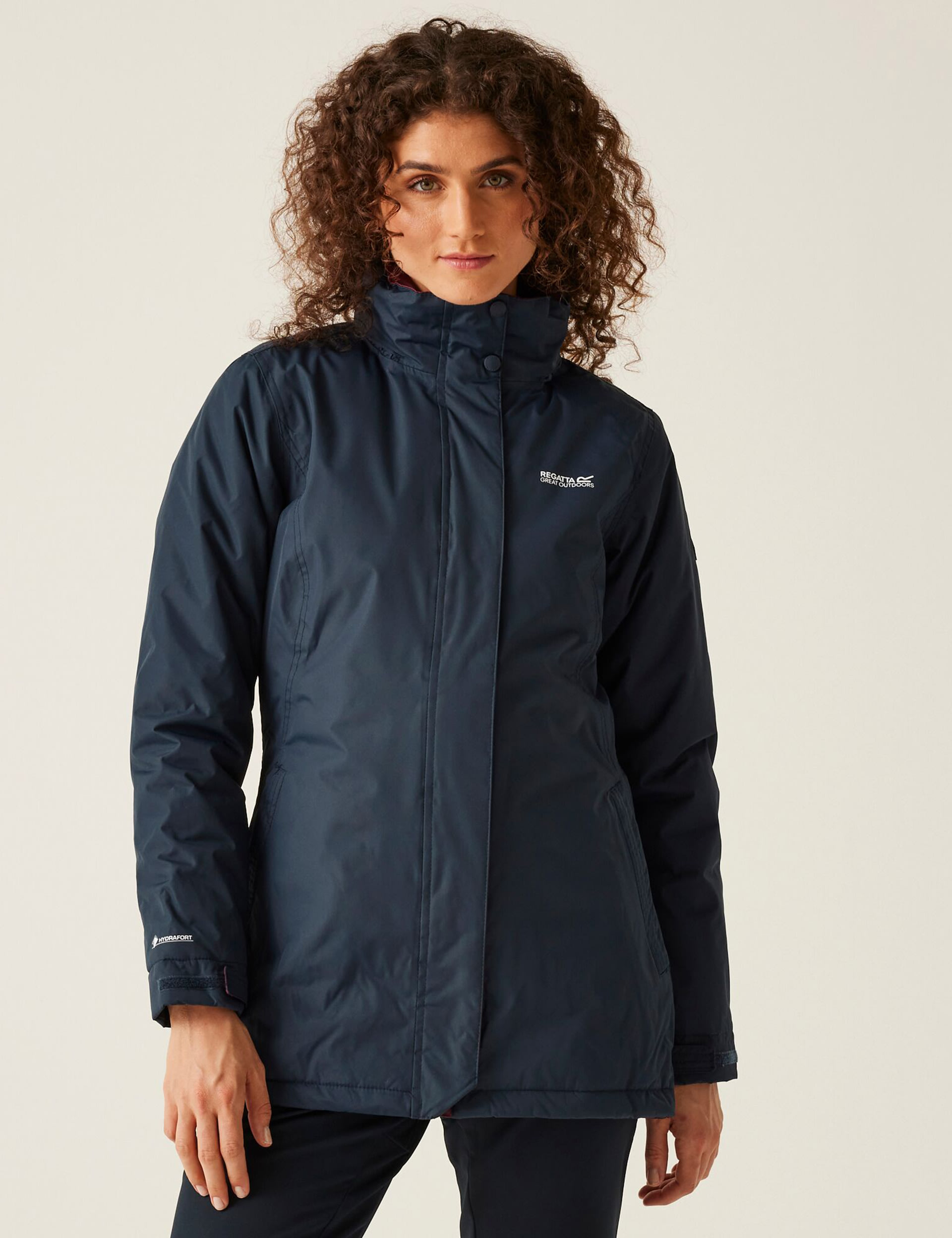 Regatta Women's Blanchet II Hooded Rain Jacket - 18 - Navy, Grey,Red,Navy,Blue