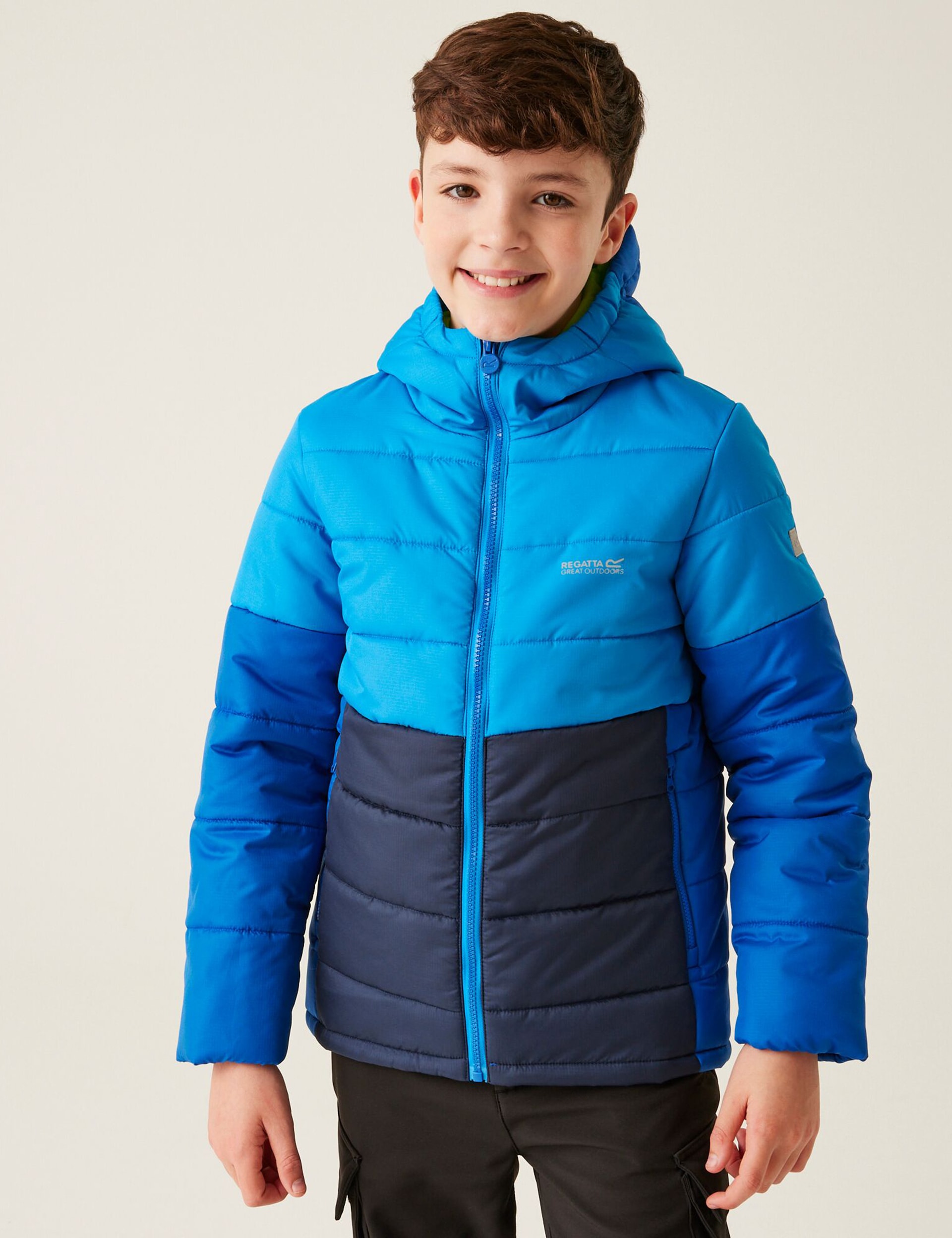 Regatta Boys Lofthouse VIII Hooded Padded Jacket (3-14 Yrs) - 11-12 - Blue Mix, Blue Mix,Green Mix,Grey Mix