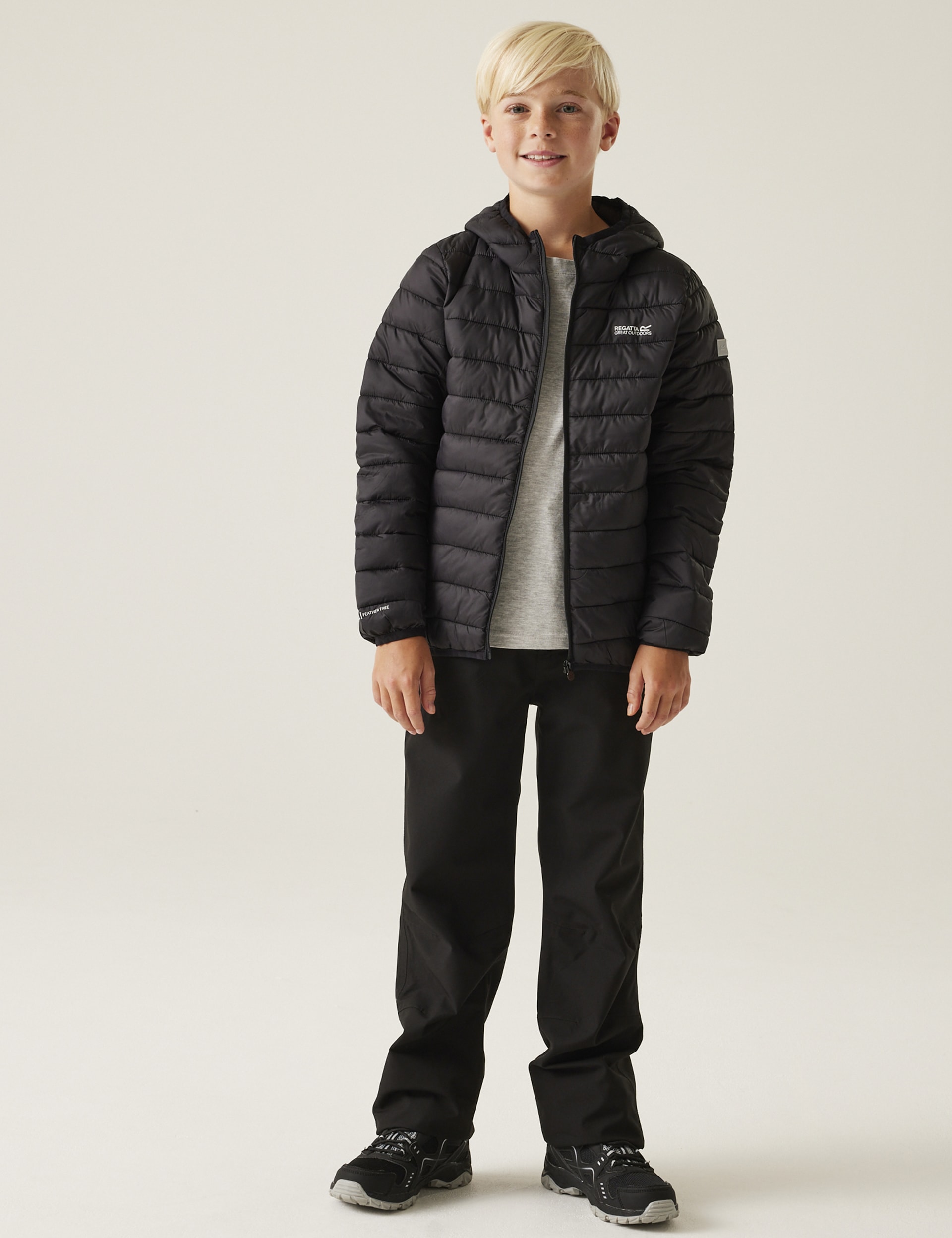 Regatta Boys Marizion Hooded Padded Jacket (3-14 Yrs) - 7-8 Y - Black, Black