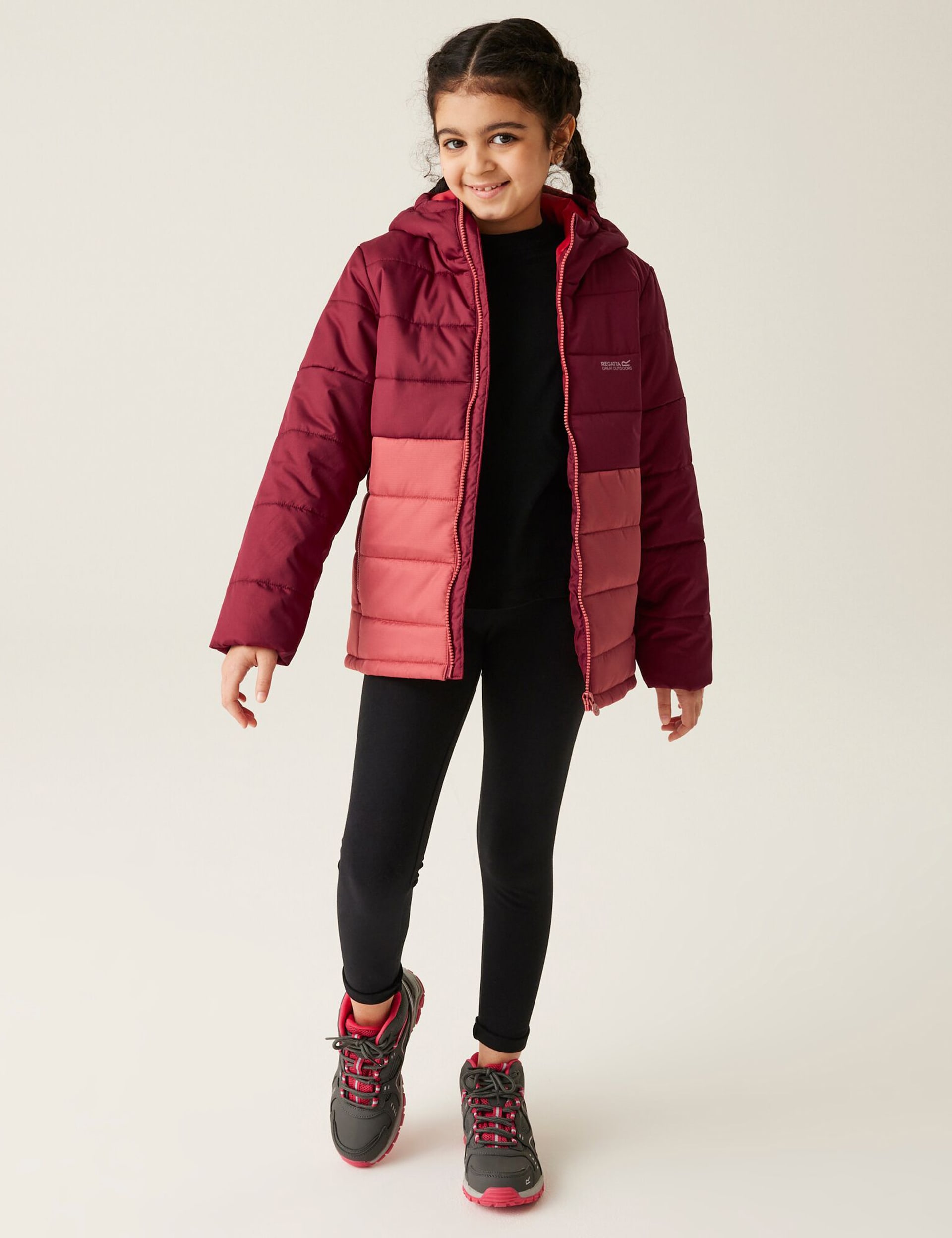 Regatta Girls Lofthouse VIII Hooded Padded Jacket (3-14 Yrs) - 11-12 - Red, Red