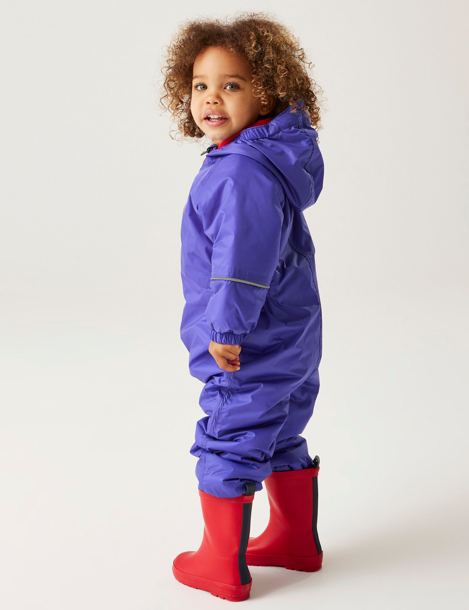 Regatta Girls Splosh III Hooded Puddlesuit (6 Mths-6 Yrs) - 2-3 Y - Purple, Purple