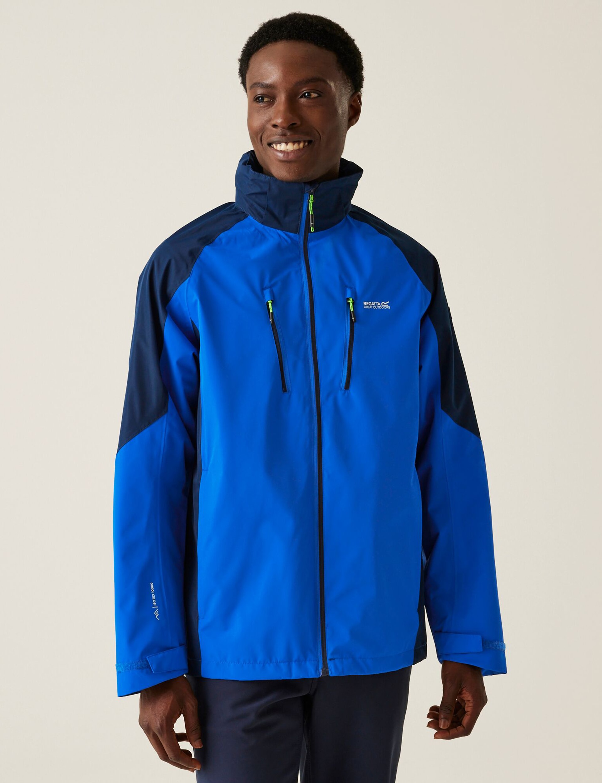 Regatta Men's Calderdale V Waterproof Anorak - Blue Mix, Blue Mix,Navy