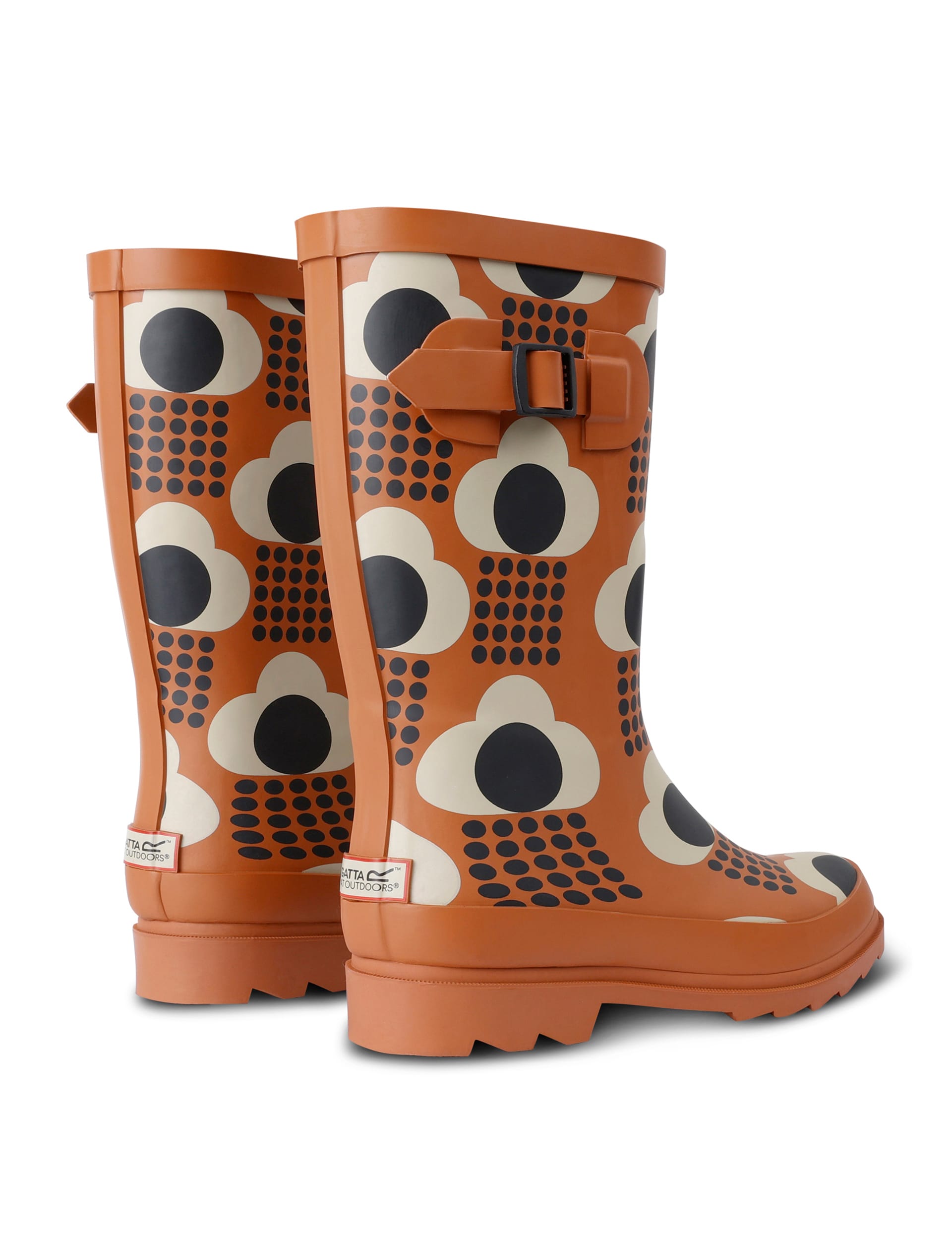 Regatta Women's Orla Kiely Printed Floral Quarter Wellies - 3 - Beige Mix, Beige Mix,Green Mix