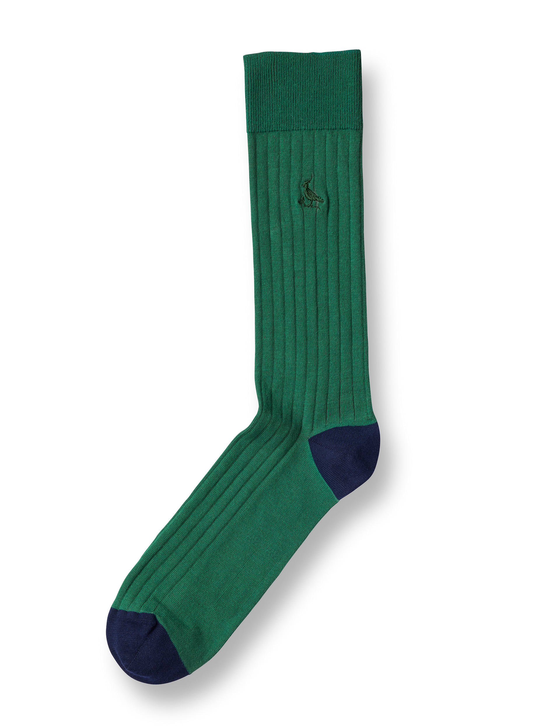 Charles Tyrwhitt Men's Pure Cotton Ribbed Socks - M - Green, Burgundy,Black,Green