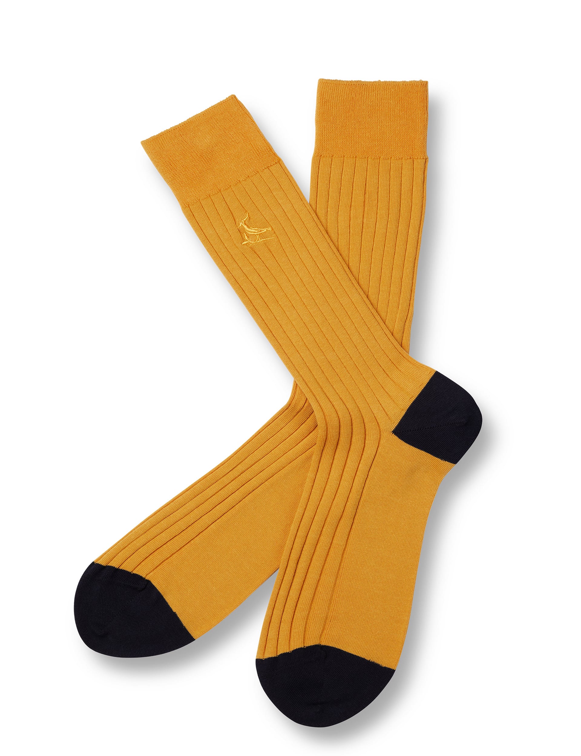 Charles Tyrwhitt Men's Cotton Rich Ribbed Socks - M - Yellow, Indigo,Yellow