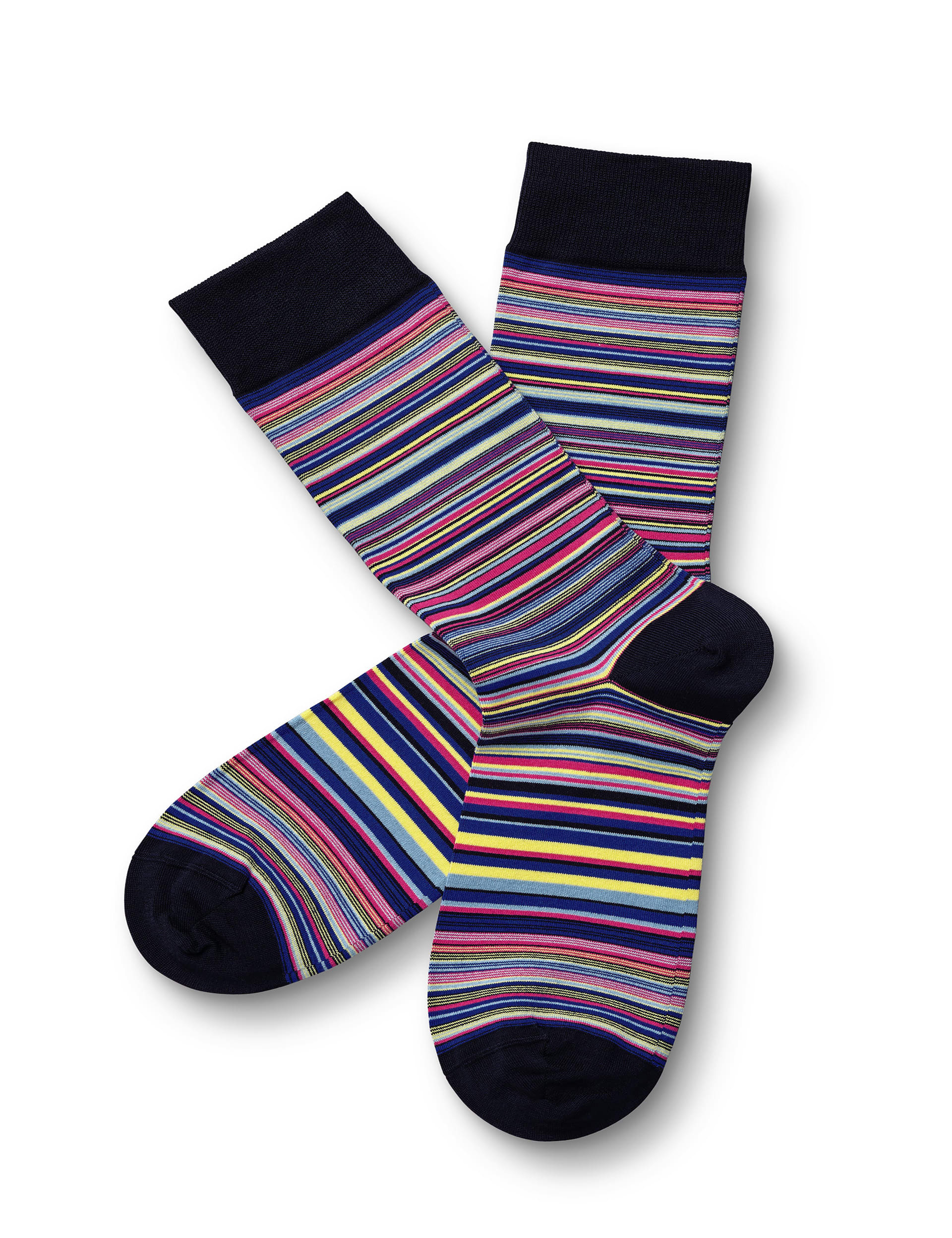 Charles Tyrwhitt Men's Striped Cotton Rich Socks - M - Pink Mix, Pink Mix