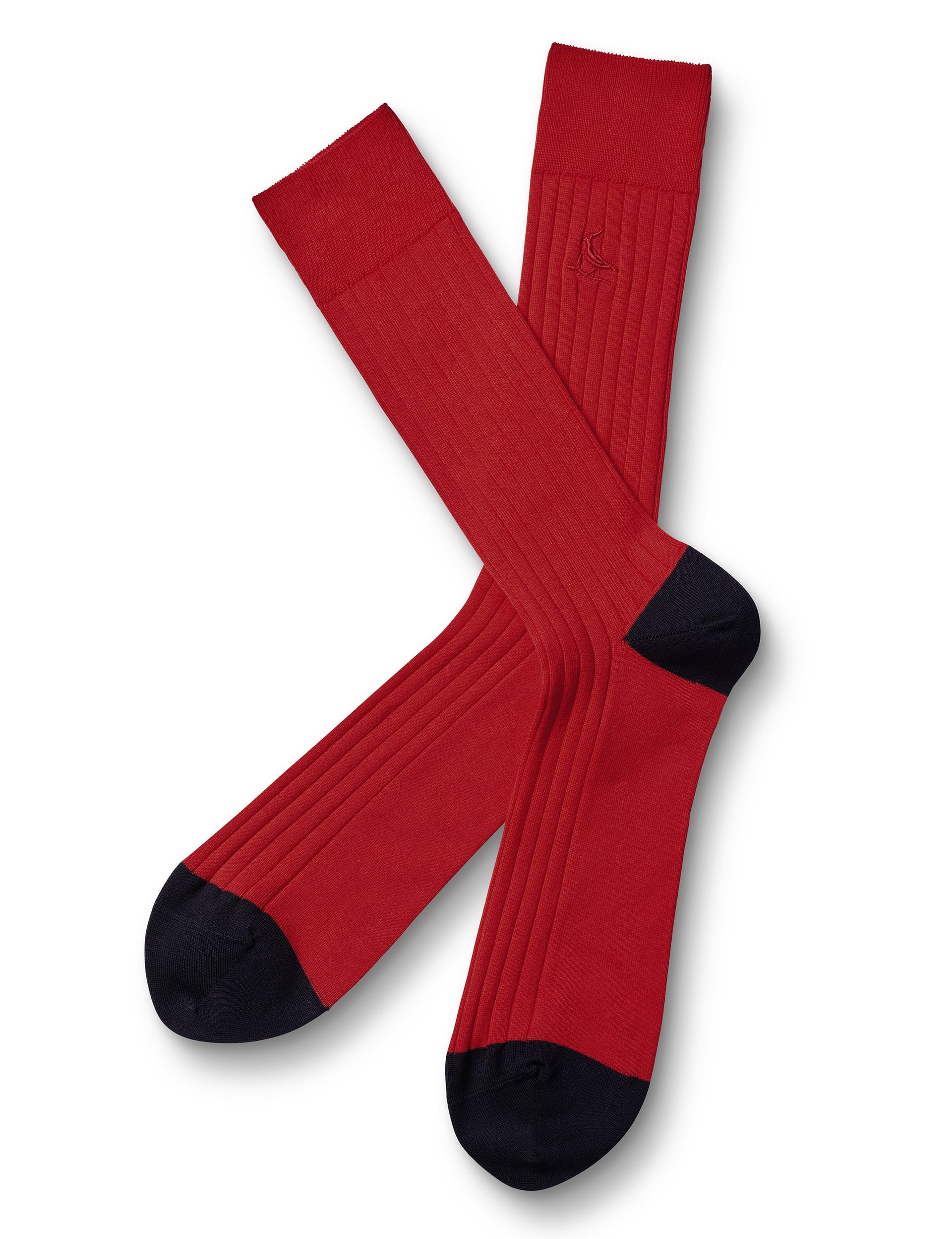 Charles Tyrwhitt Men's Cotton Rich Ribbed Socks - M - Red, Red