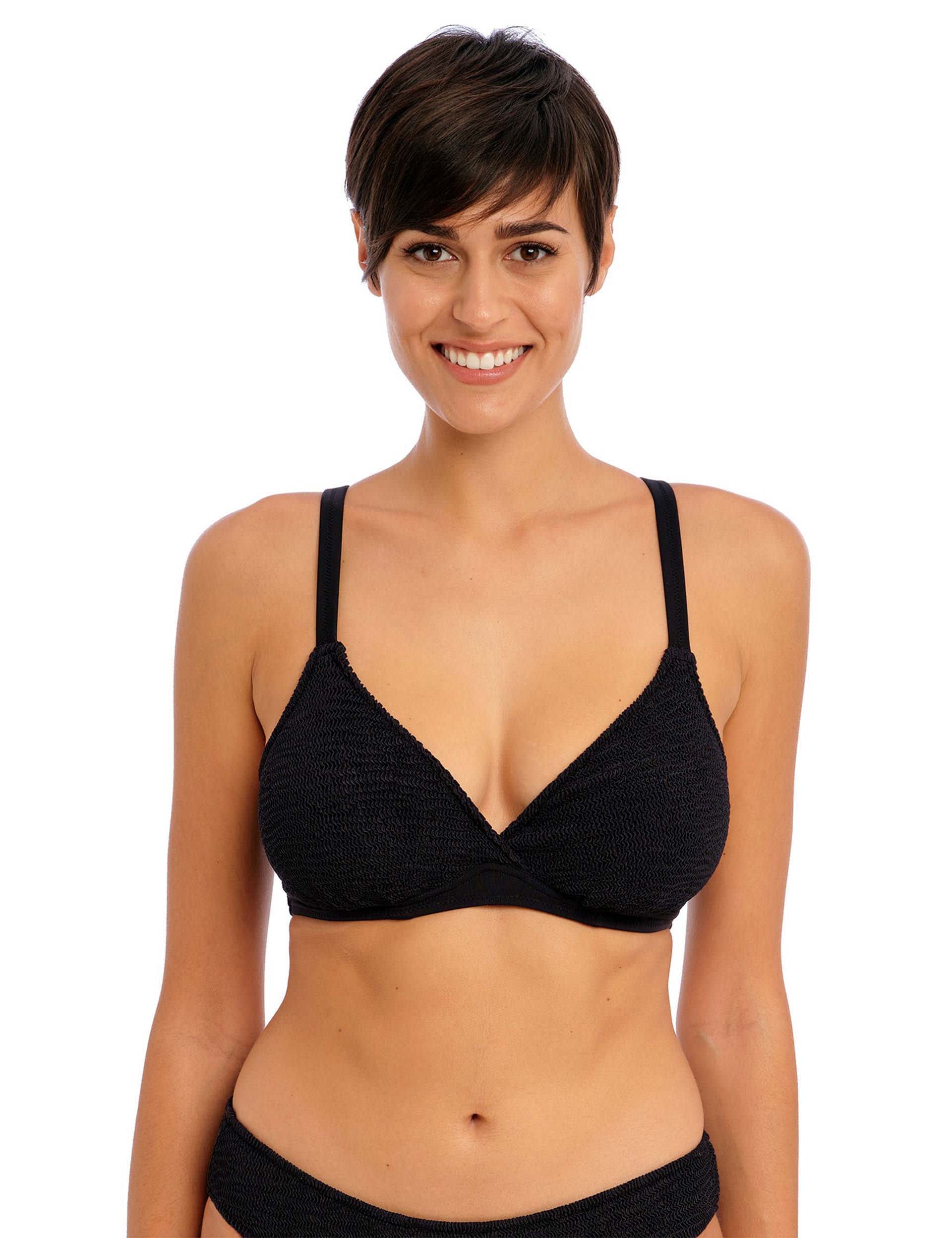 Freya Women's Ibiza Waves Wired Plunge Bikini Top - 36DD - Black, Black