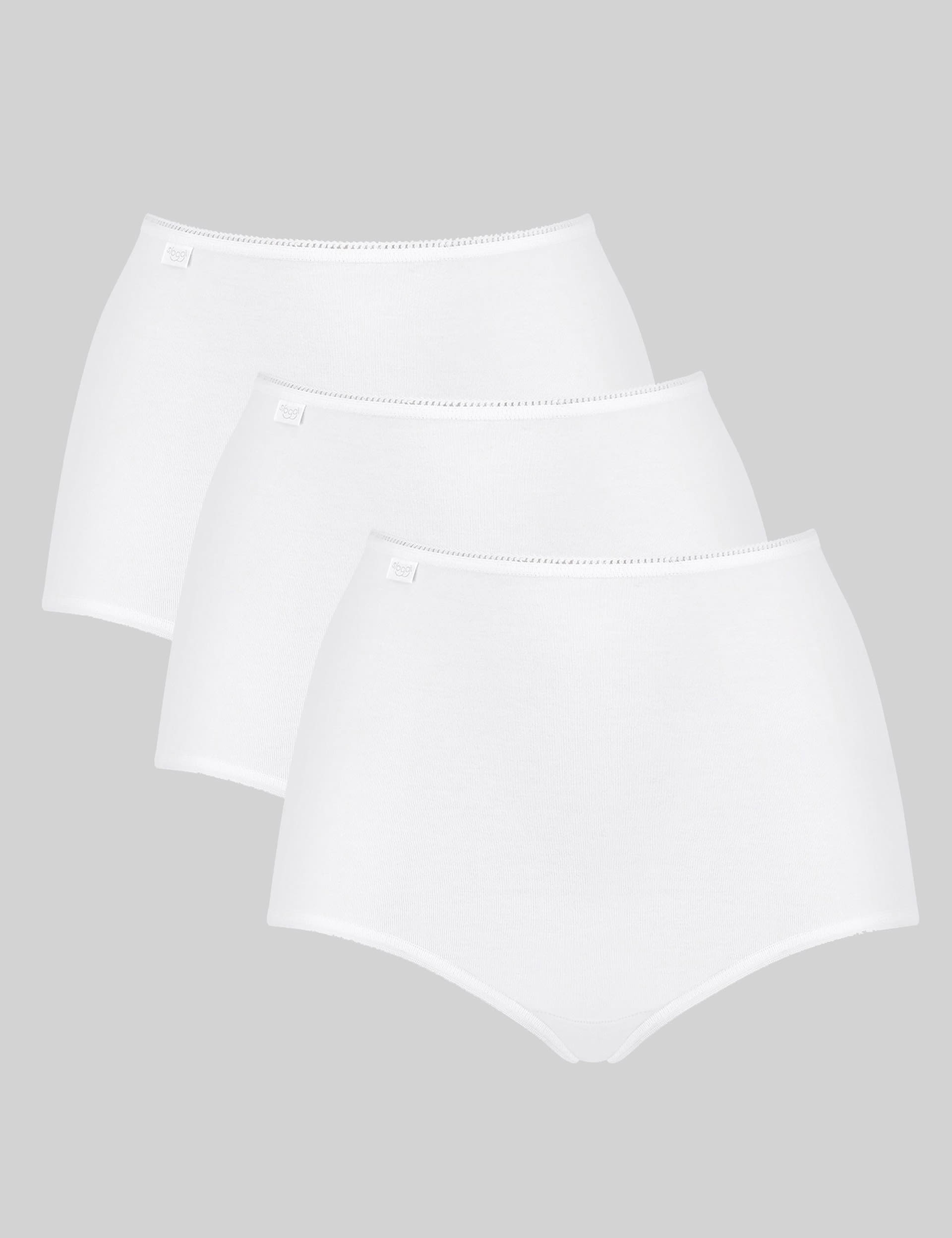 Sloggi Women's 3pk Microfibre High Waisted Full Briefs - 18 - White, White,Black