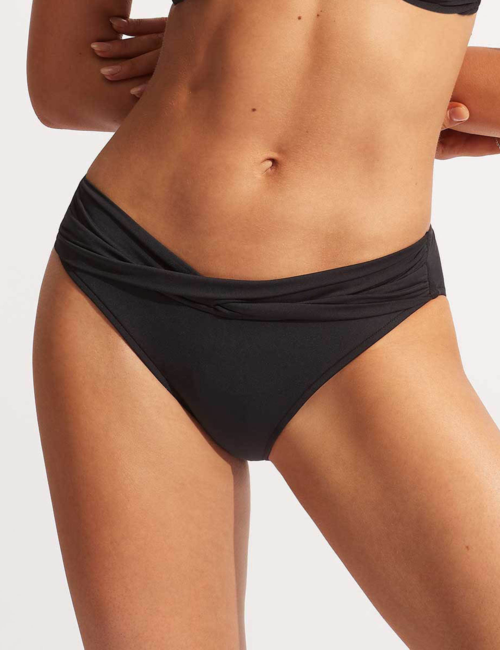 Seafolly Girls Collective Hipster Bikini Bottoms - 12 - Black, Black,Dark Green,Navy