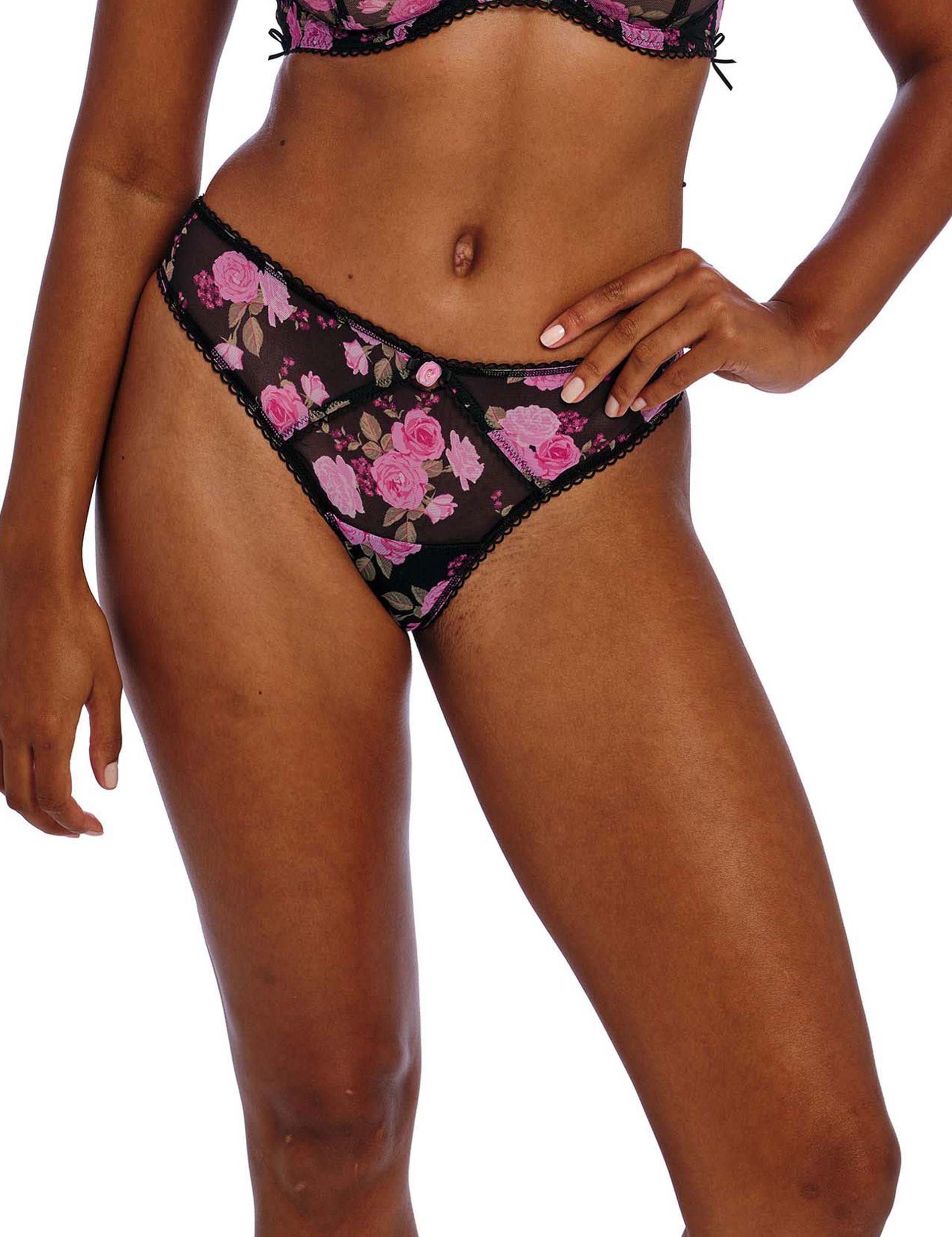 Freya Women's Rose Blossom Bikini Knickers - XS - Black Mix, Black Mix