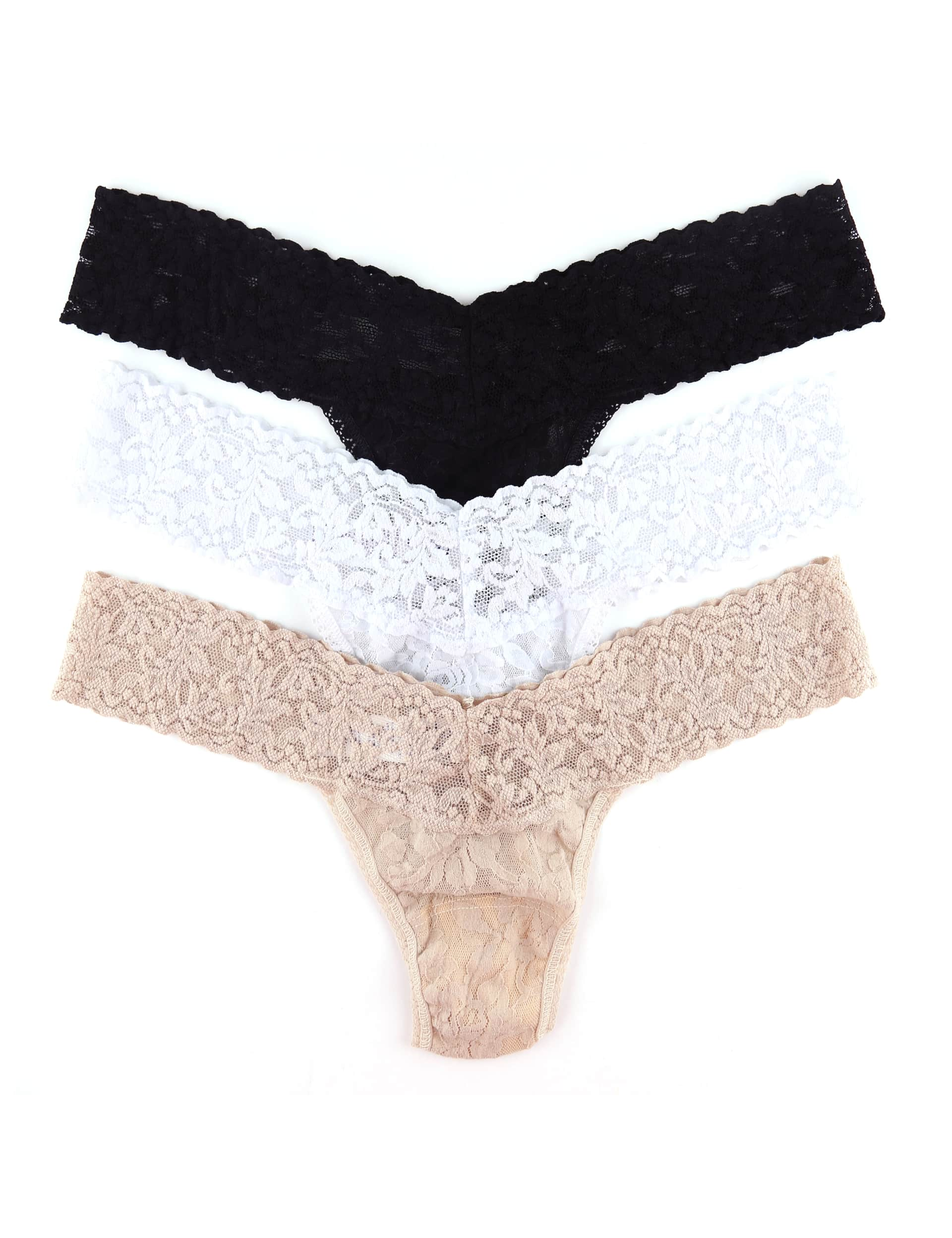 Hanky Panky Women's 3pk Low Rise Signature Lace Thongs - Multi, Multi