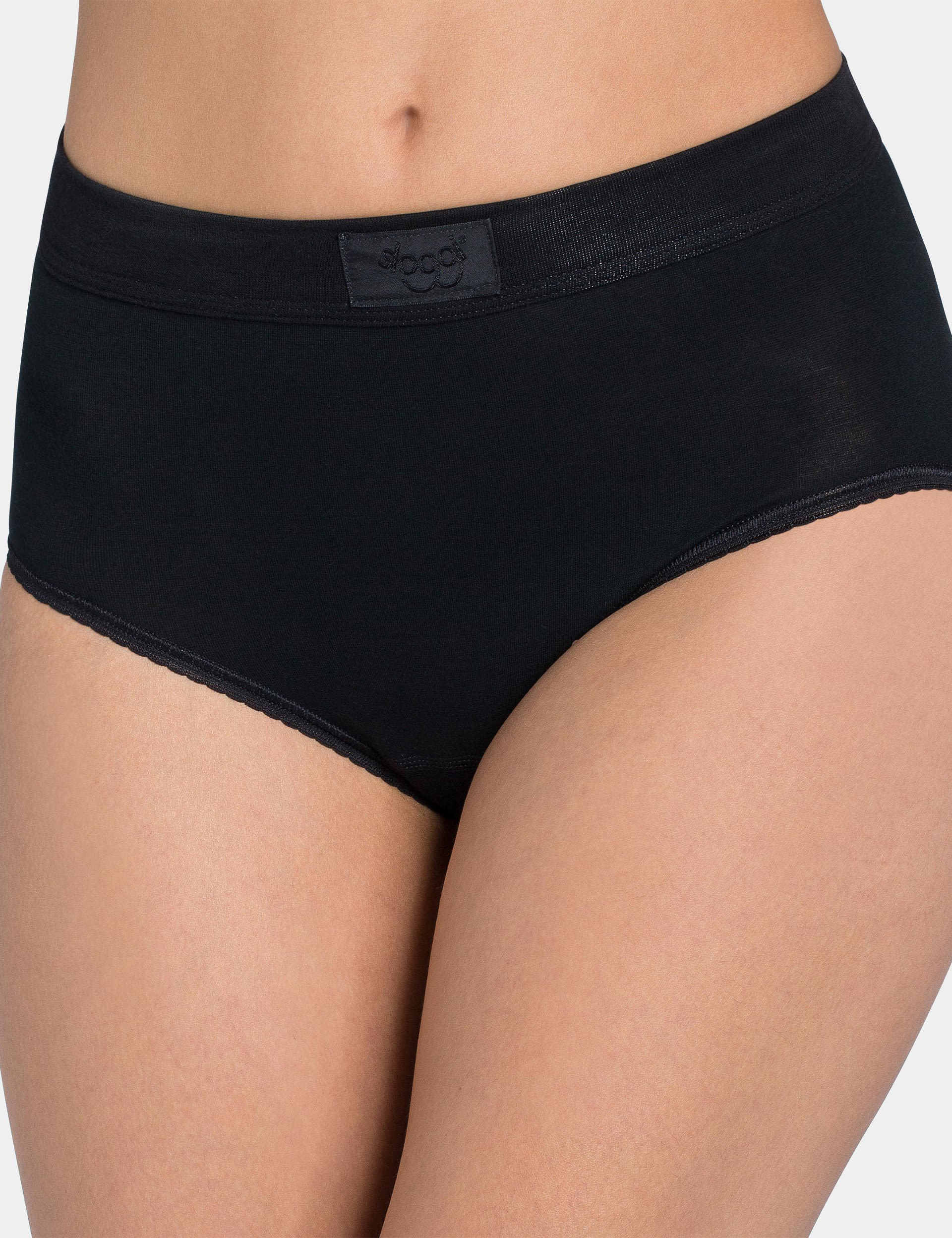 Sloggi Women's Double Comfort Cotton Rich Maxi Briefs - 16 - Black, Black,White