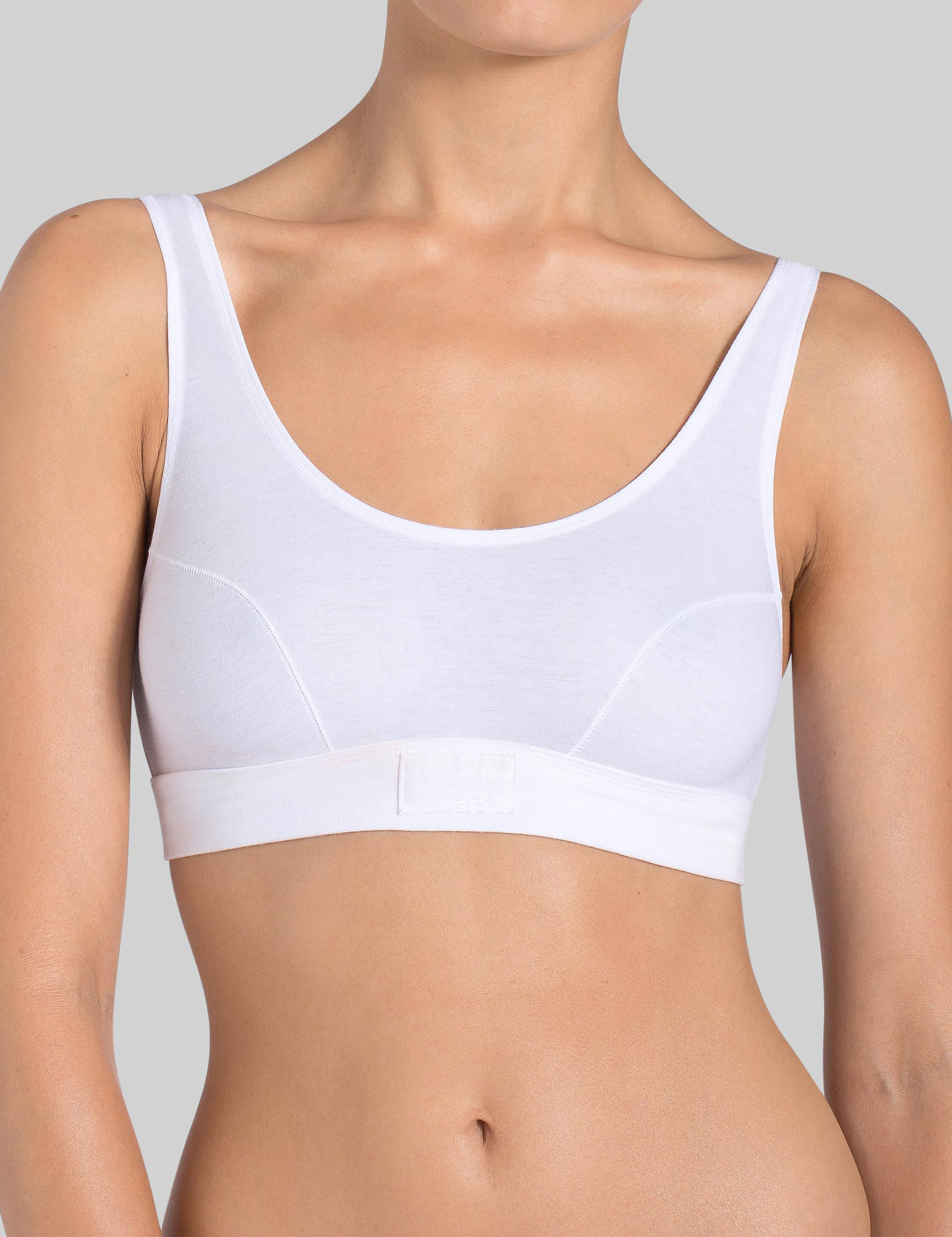 Sloggi Women's Double Comfort Cotton Rich Sleeveless Sports Bra - 40 - White, White,Black