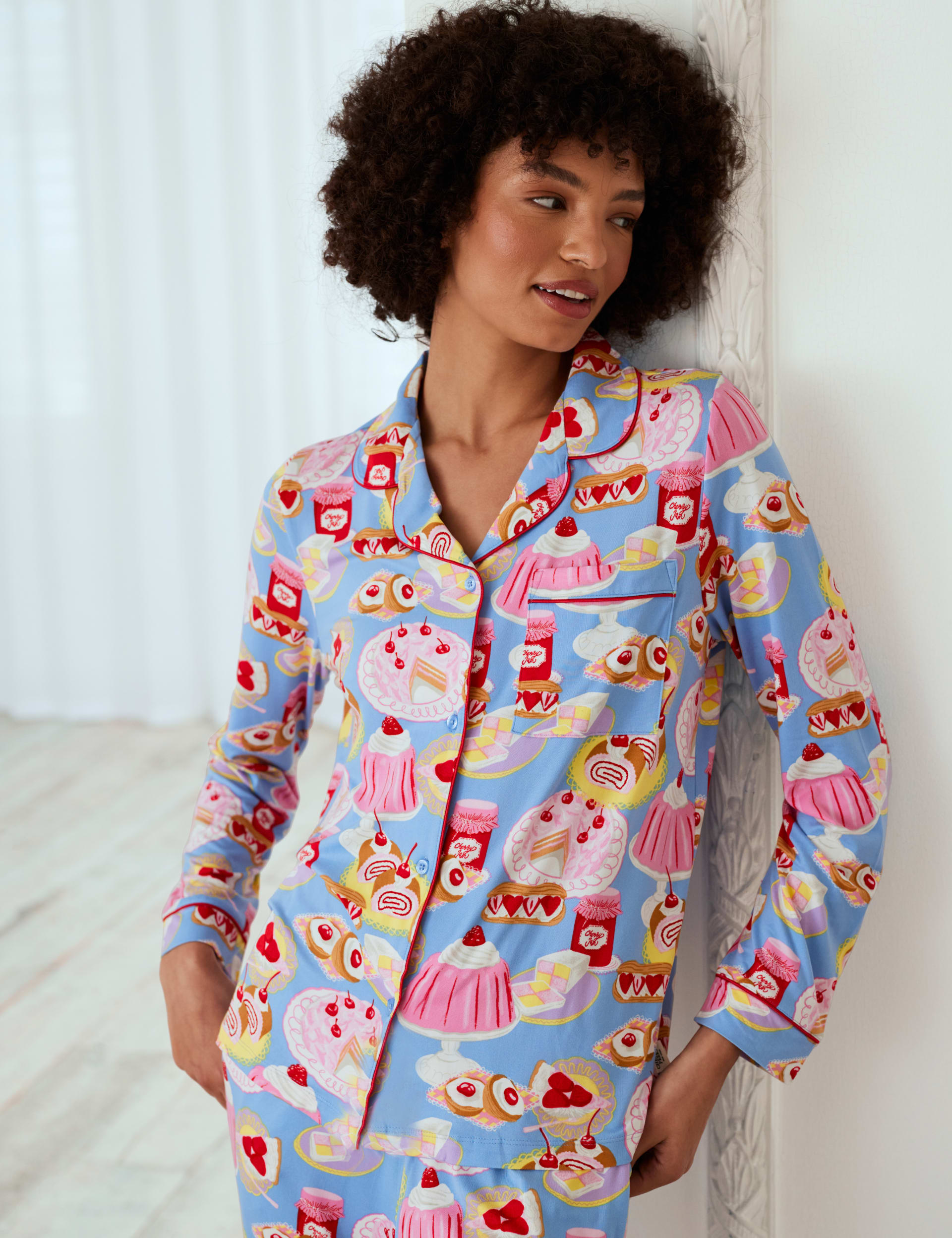 Chelsea Peers Women's Dessert Print Pyjama Set - 12 - Blue Mix, Blue Mix