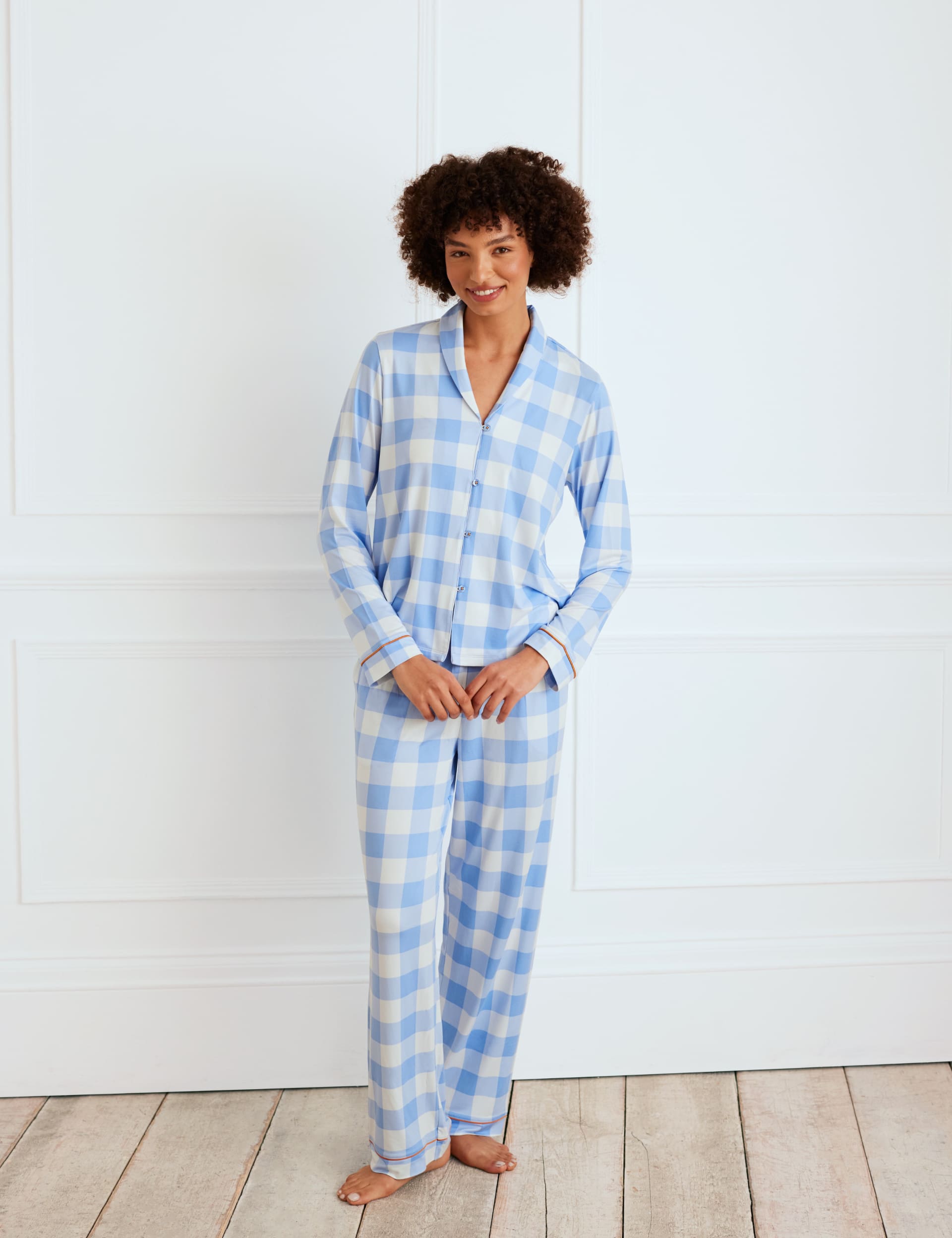 Chelsea Peers Women's Check Pyjama Set - 14 - Blue Mix, Blue Mix