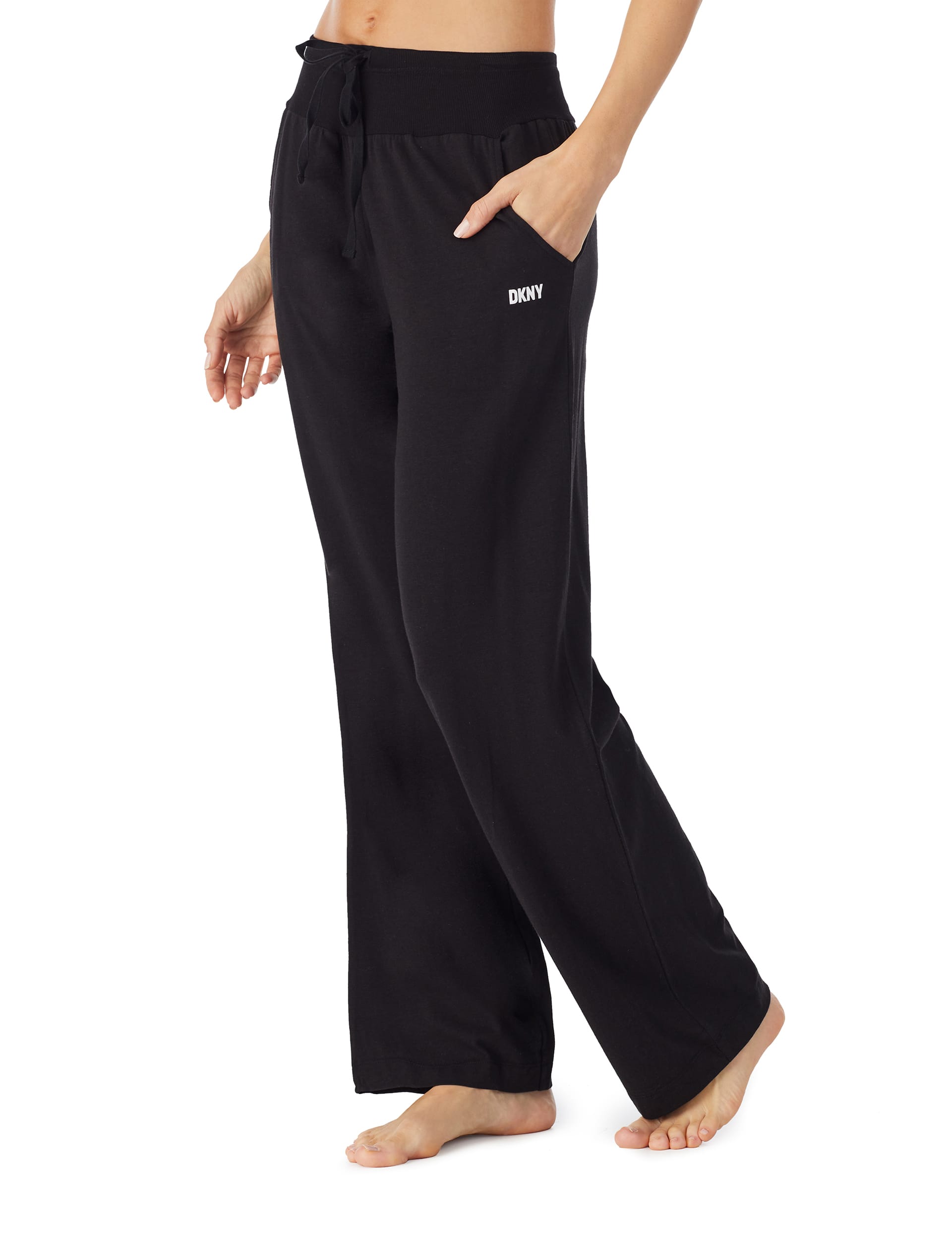 Dkny Women's Cotton Rich Logo Pyjama Bottoms - Black, Black,Grey