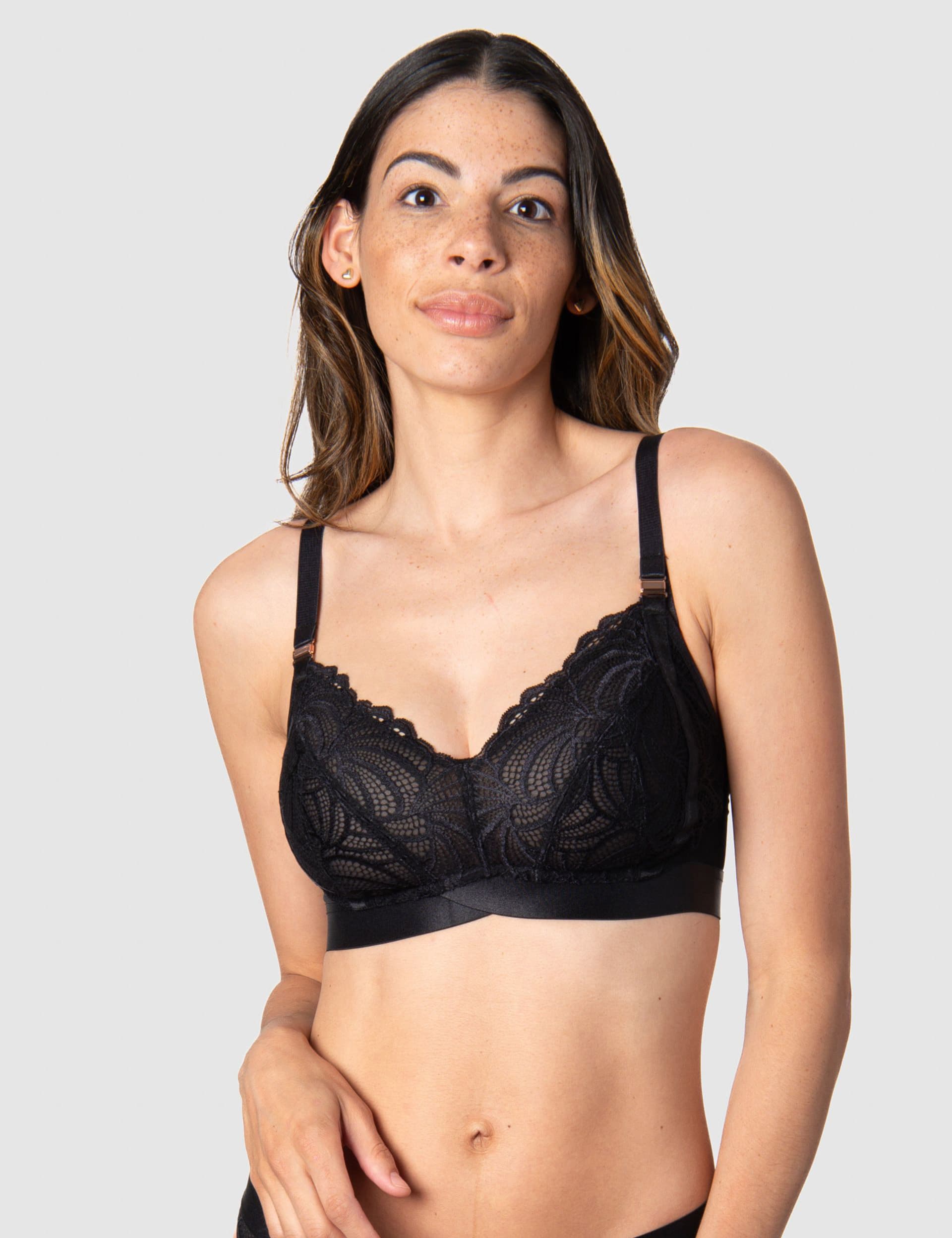 Hotmilk Women's Warrior Lace Non Wired Nursing Bra - 32GGH - Ivory, Black,Ivory