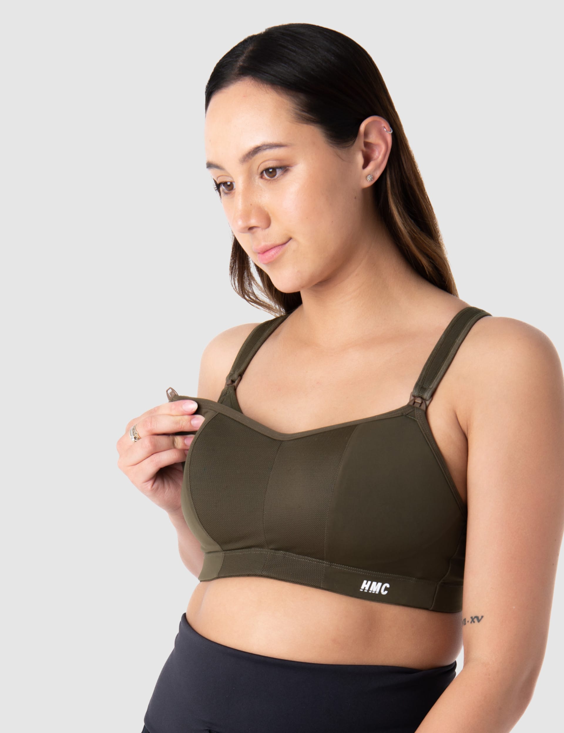 Hotmilk Women's Zen Nursing Sports Bra (B-G) - 32DDD - Khaki, Khaki