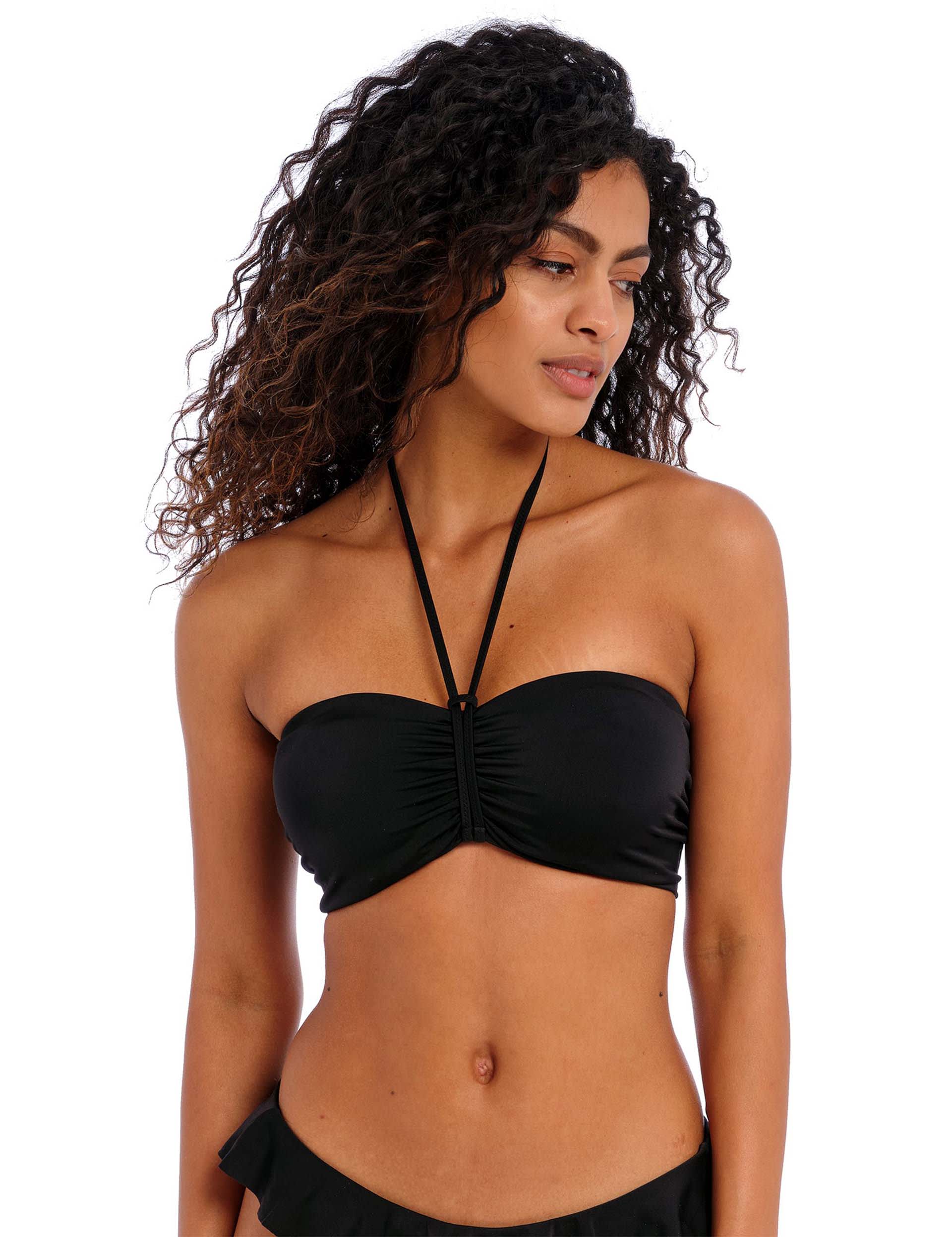 Freya Women's Jewel Cove Wired Bandeau Bikini Top C-G - 36C - Black, Black,Blue