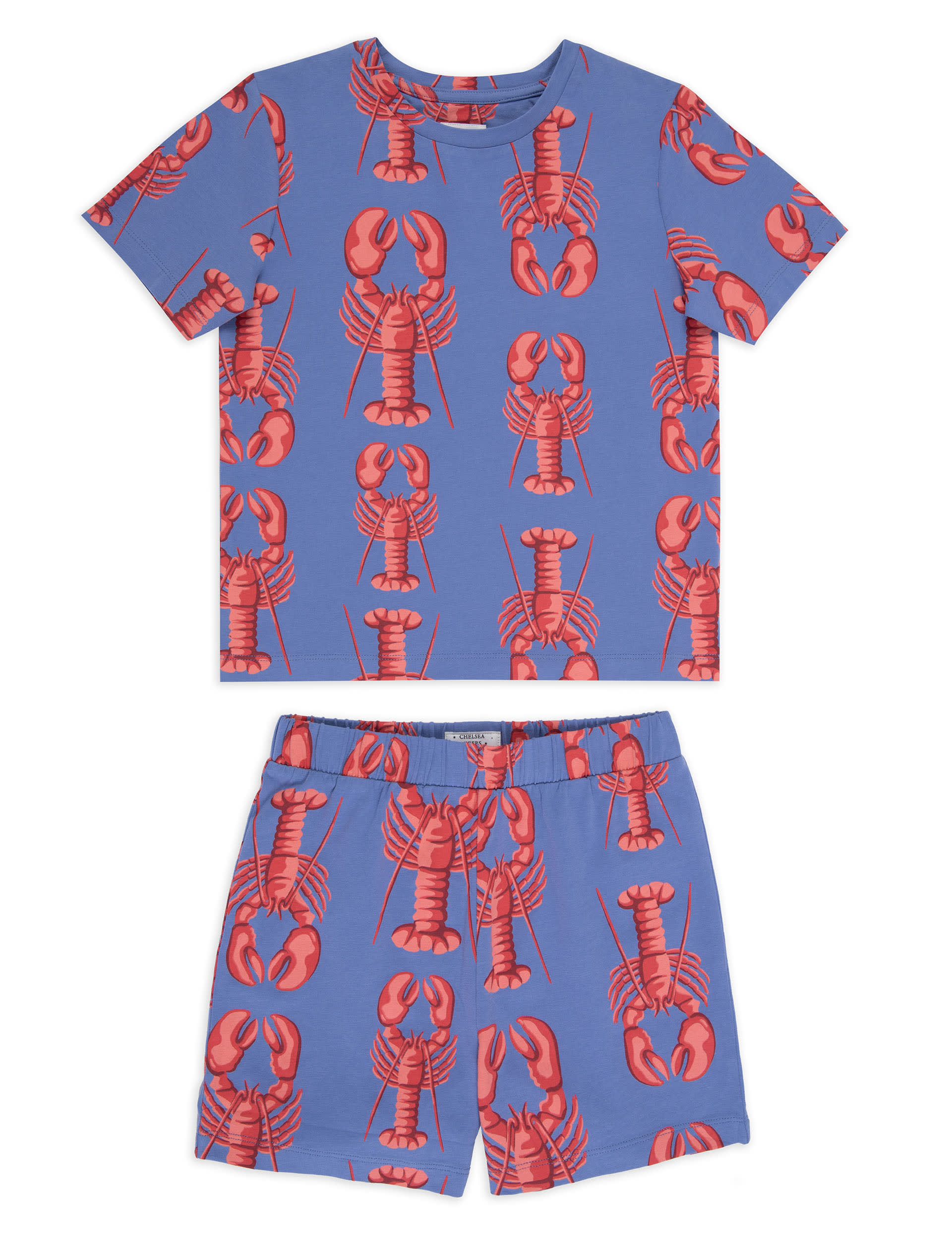 Chelsea Peers Boys Cotton Rich Lobster Pyjamas (1-12 Yrs) - 5-6 Y - Blue Mix, Blue Mix