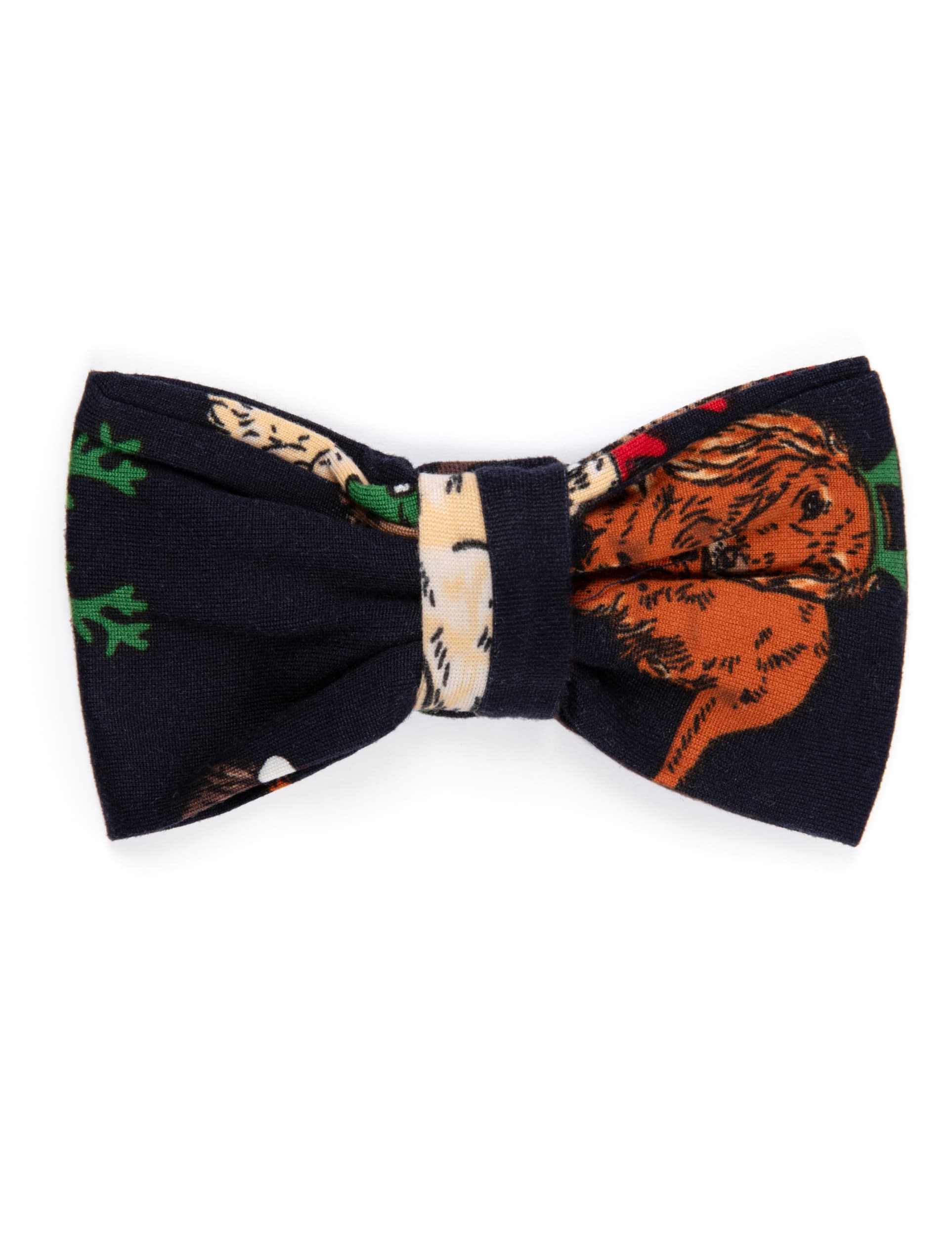 Chelsea Peers Christmas Dogs Print Dog Bow Tie - Navy Mix, Navy Mix