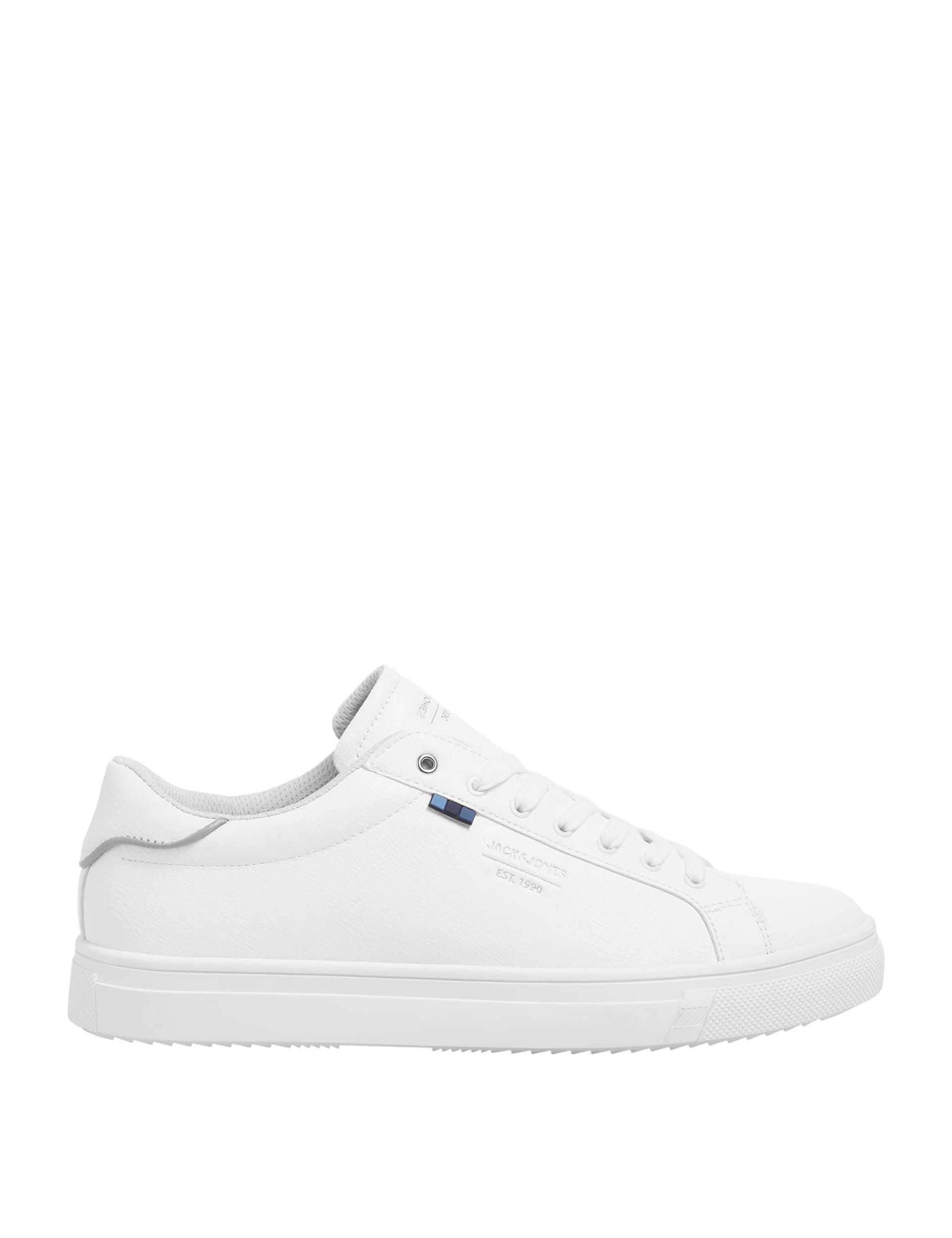 Jack & Jones Men's Lace Up Trainers - 9 - White/White, White/White