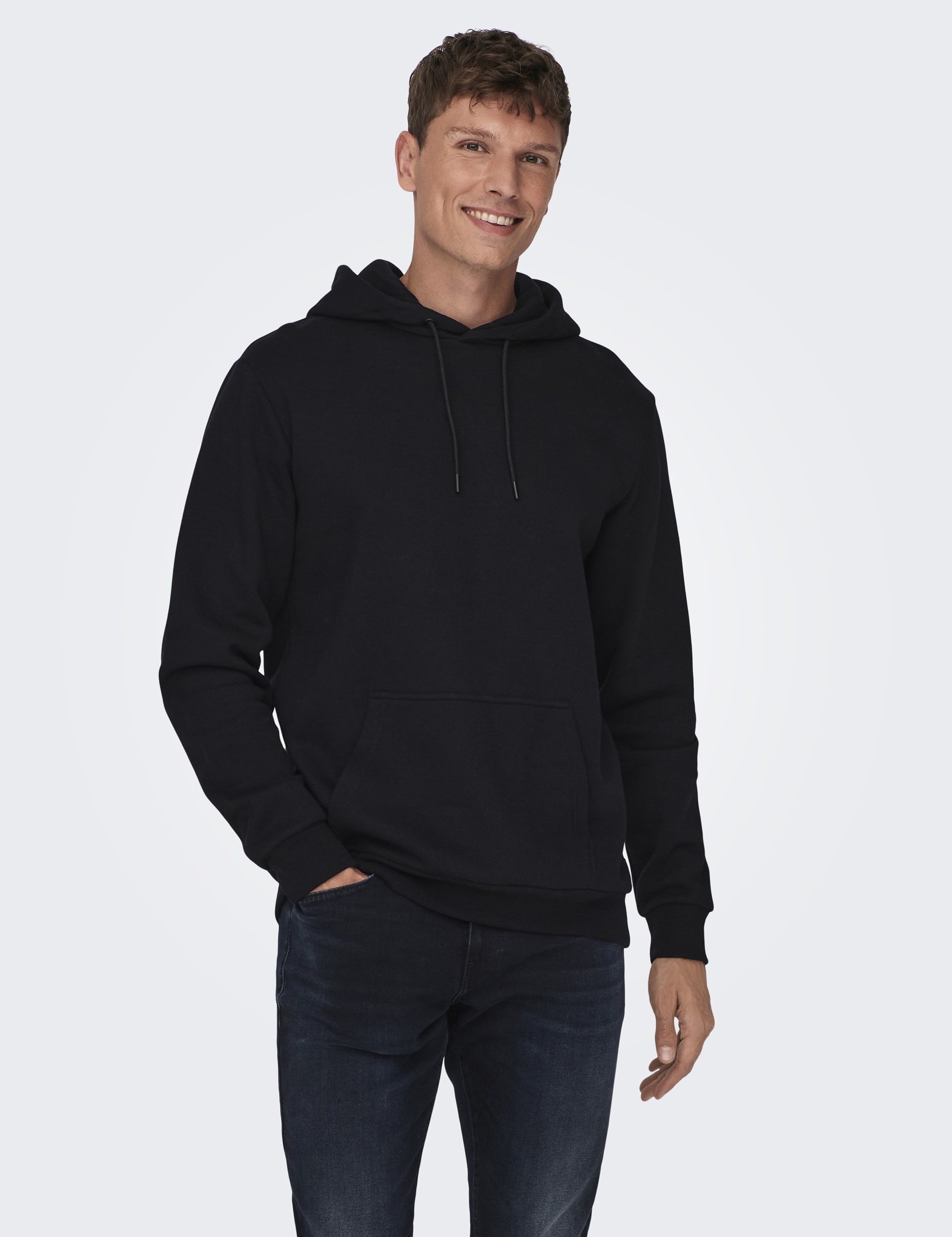 Only & Sons Men's Cotton Rich Hoodie - L - Black, Green,Light Grey,Beige,Black