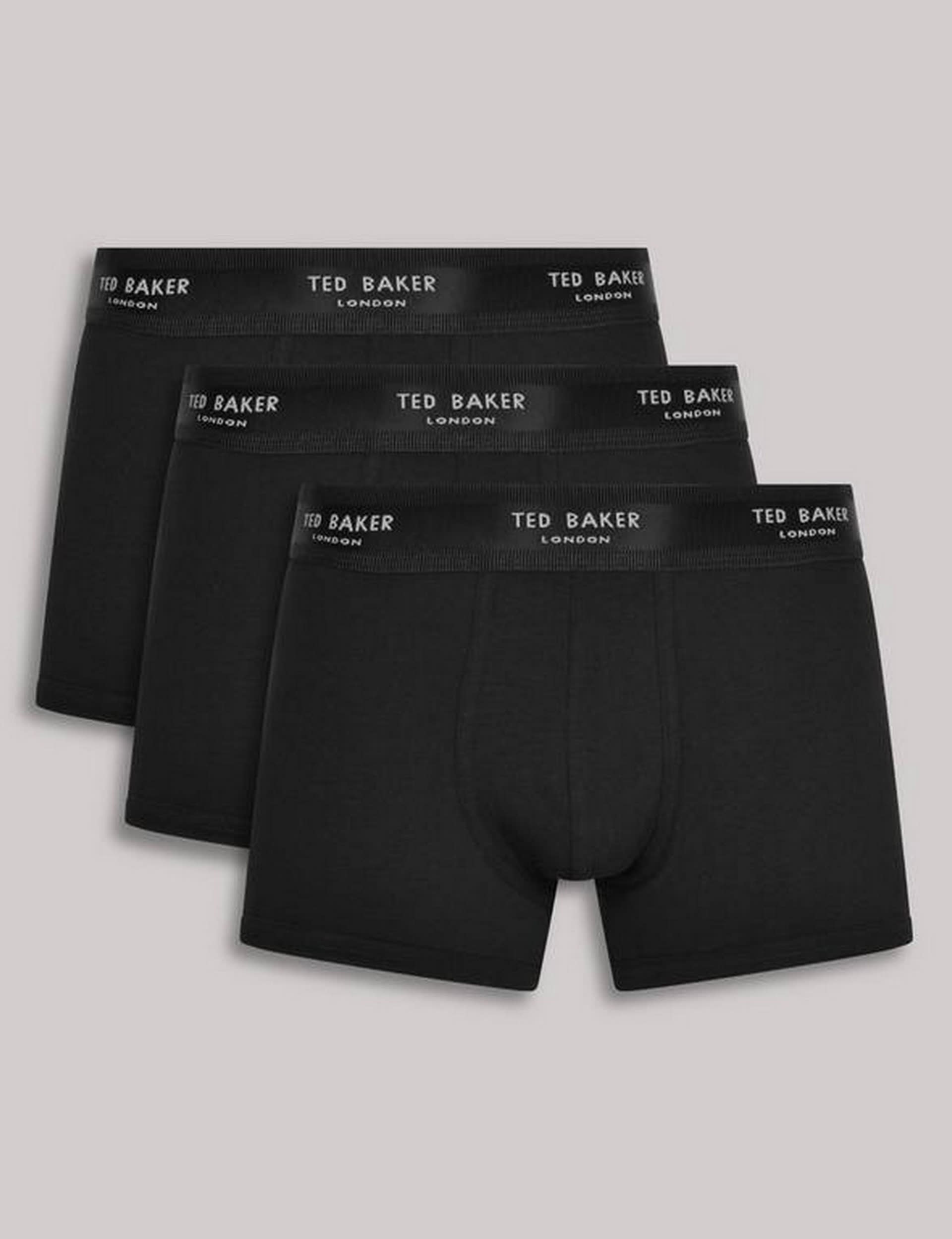 Ted Baker Men's 3pk Cotton Stretch Trunks - L - Black, Multi,Grey Mix,Navy,Black