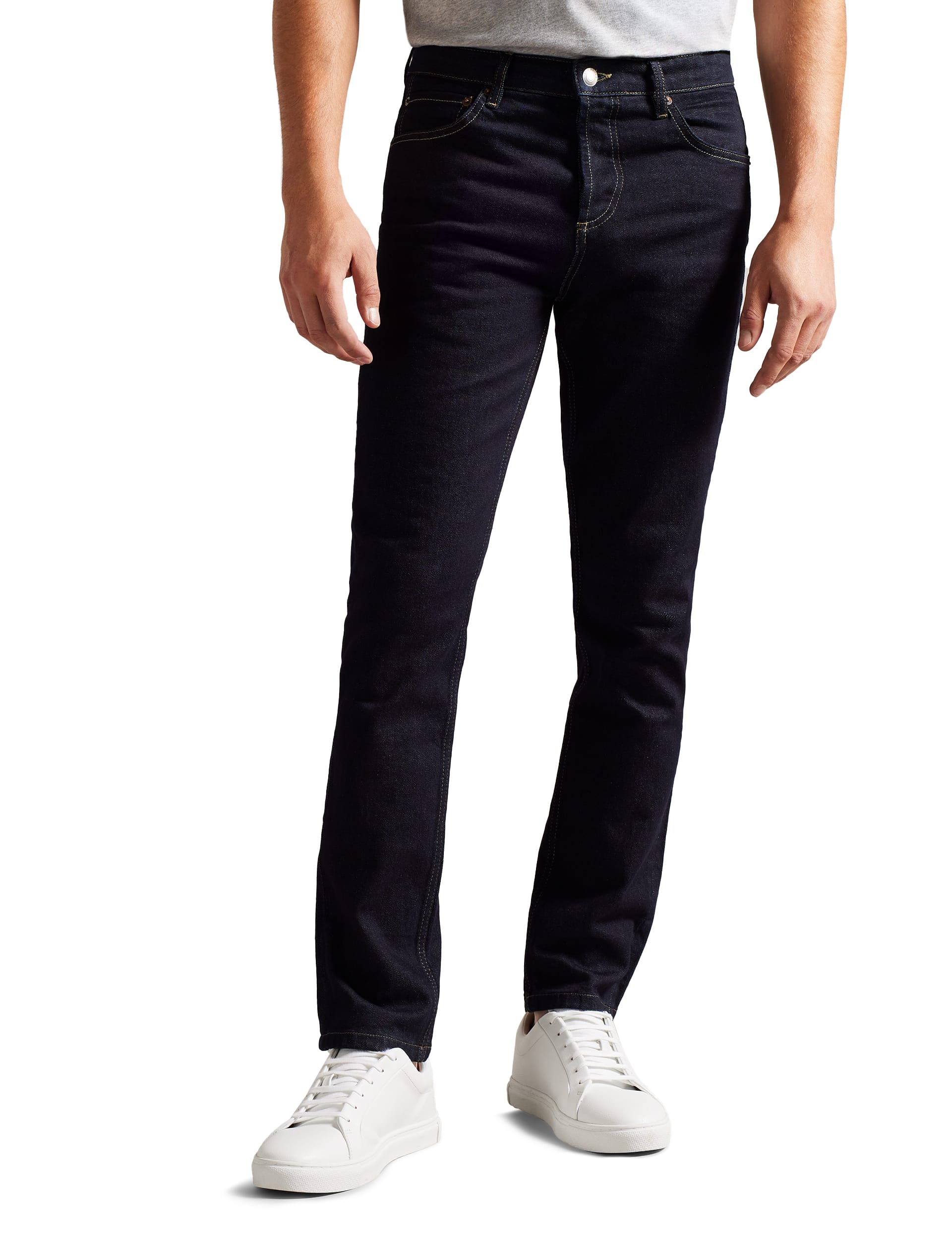 Ted Baker Men's Slim Fit 5 Pocket Stretch Jeans - 30LNG - Indigo, Medium Indigo,Black,Indigo