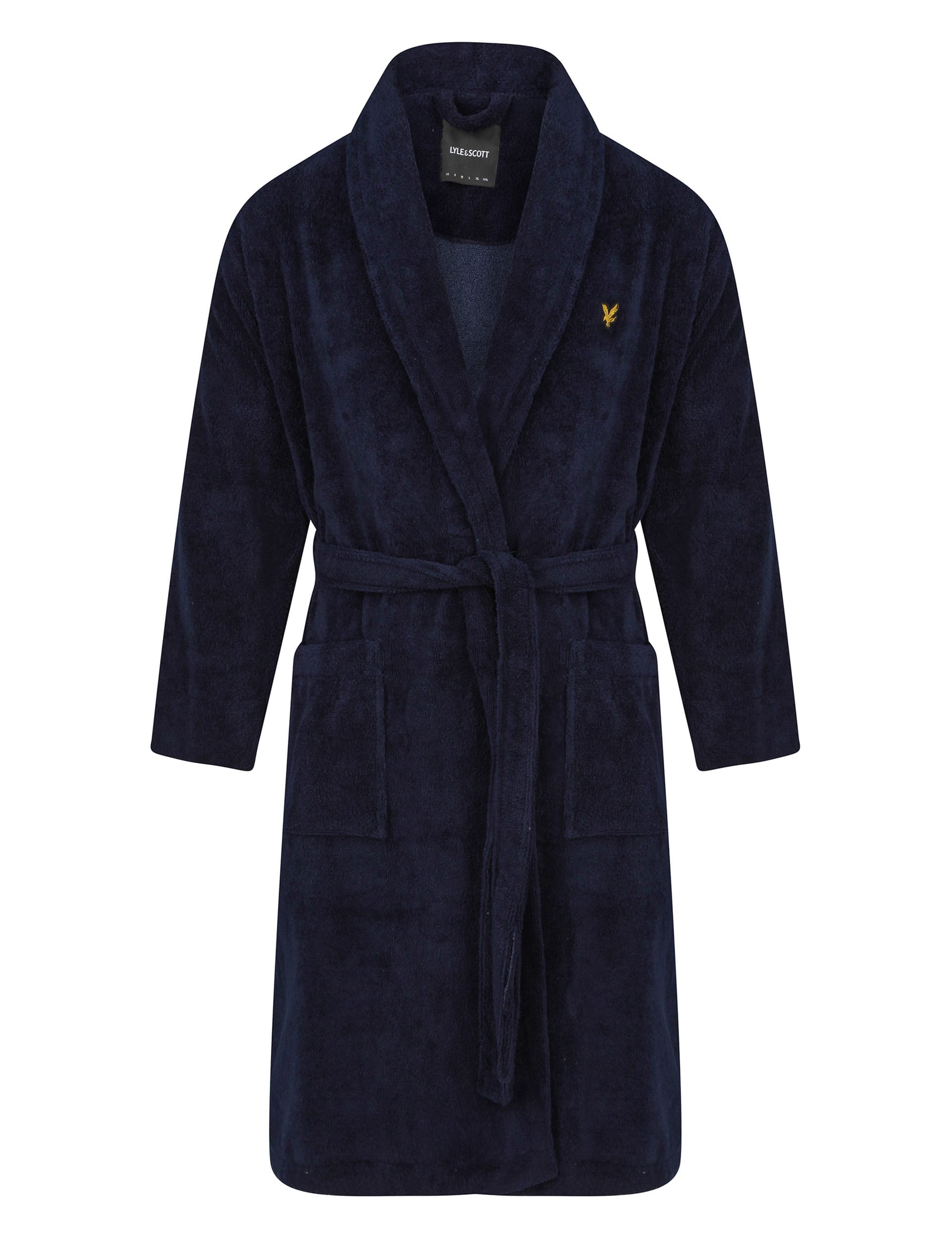 Lyle & Scott Men's Cotton Blend Dressing Gown - Navy, Navy,Grey