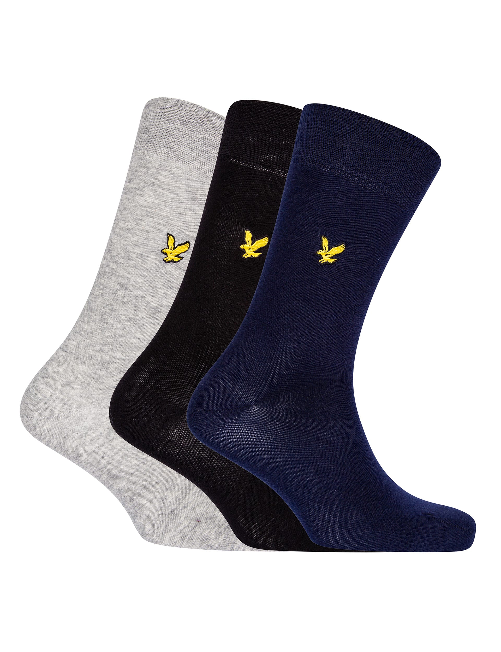 Lyle & Scott Men's 3pk Cotton Rich Socks - one size - Multi, Multi