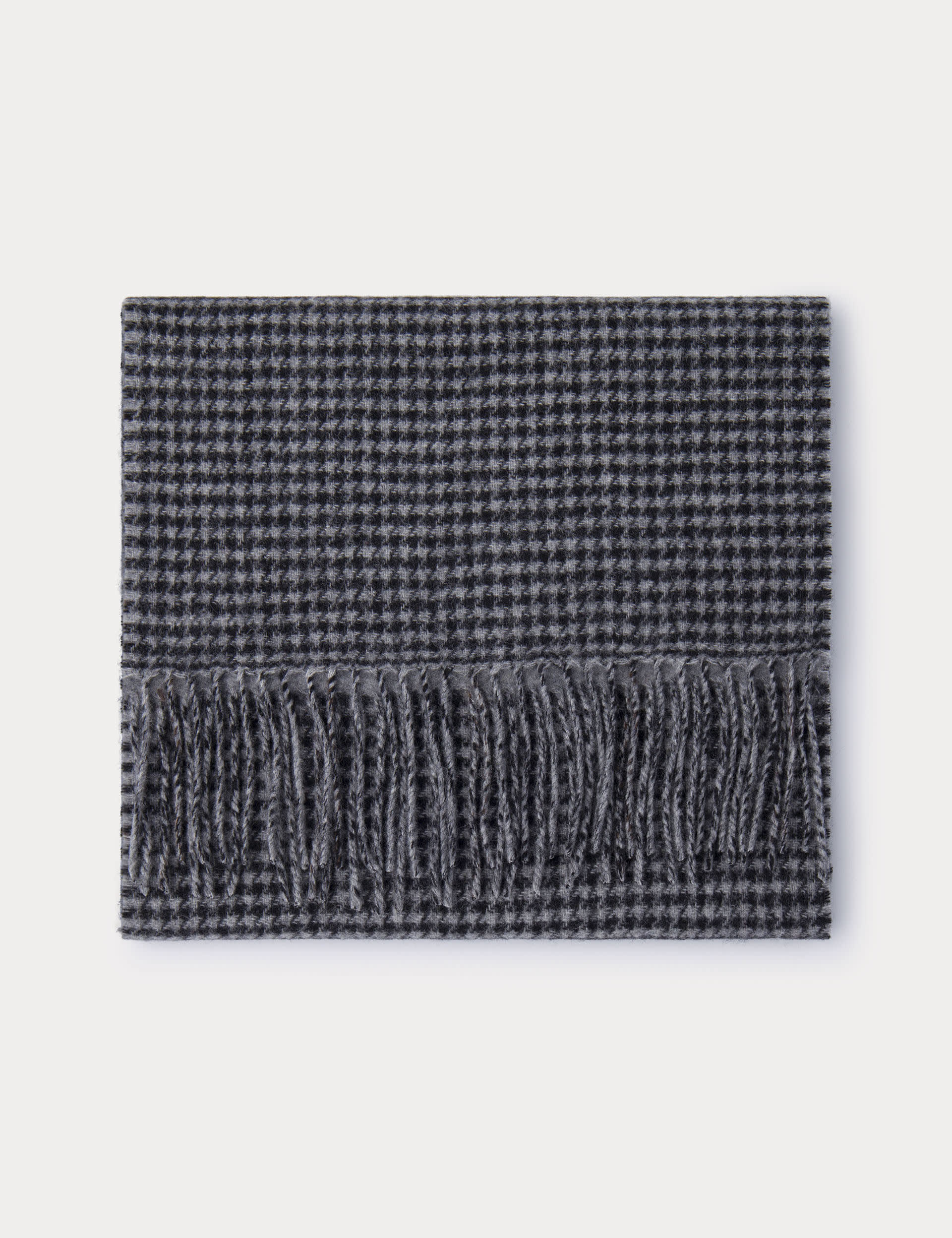 Hackett Men's Wool Rich Reversible Scarf with Cashmere - Grey, Grey