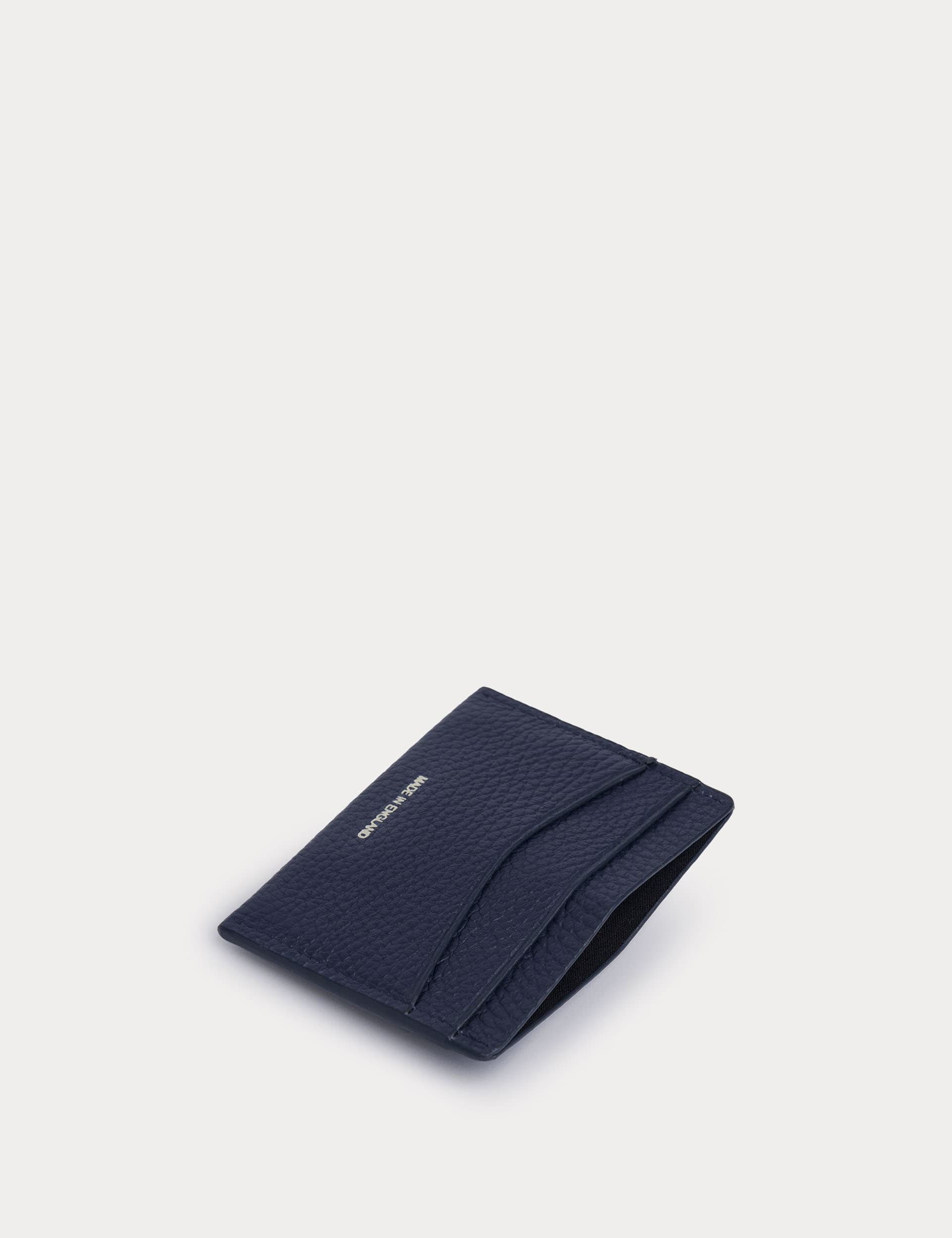 Hackett Men's Leather Textured Card Holder - one size - Blue, Blue